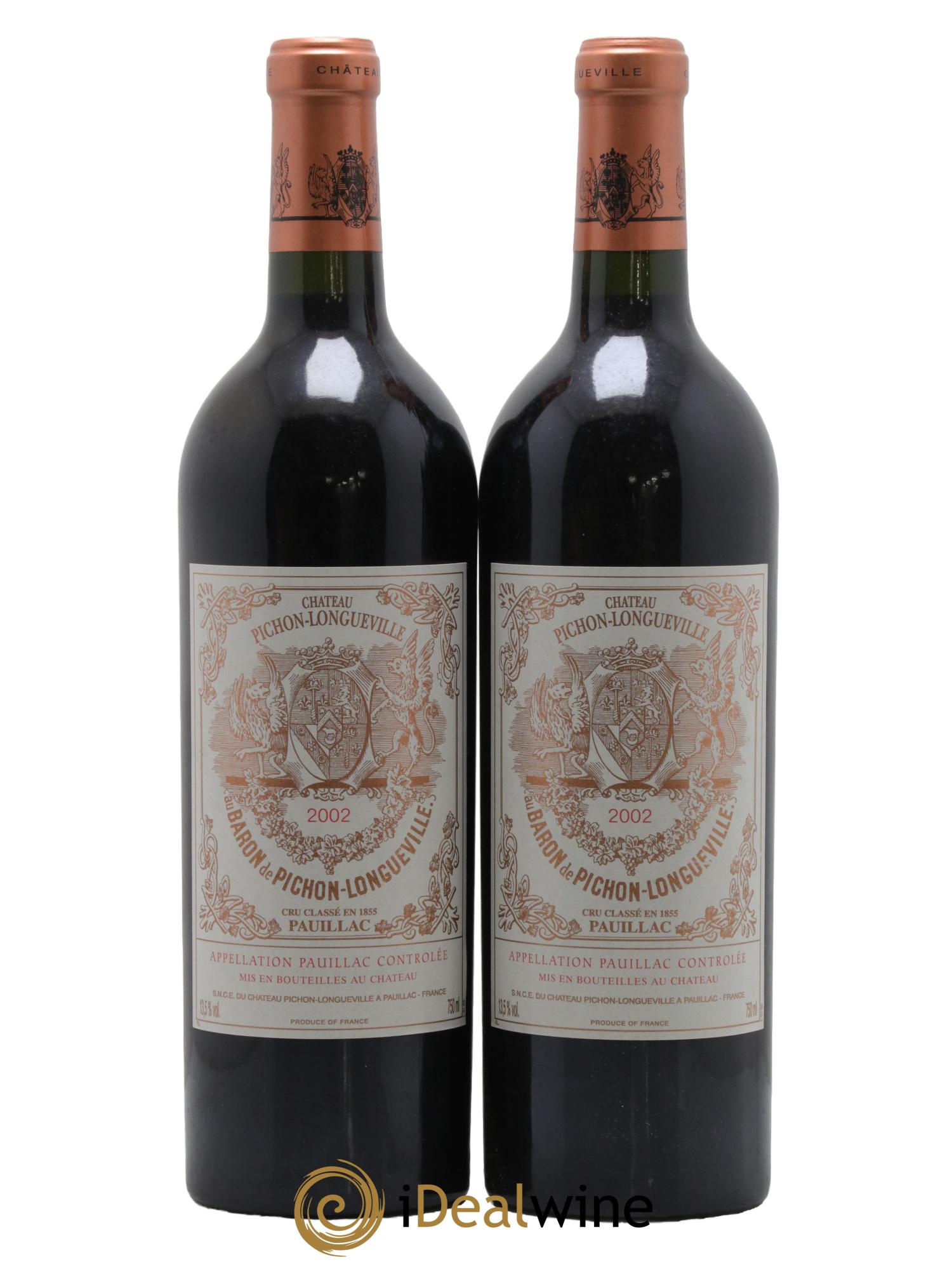 Pichon Longueville Baron 2ème Grand Cru Classé 2002 - Lot de 2 bouteilles - 0