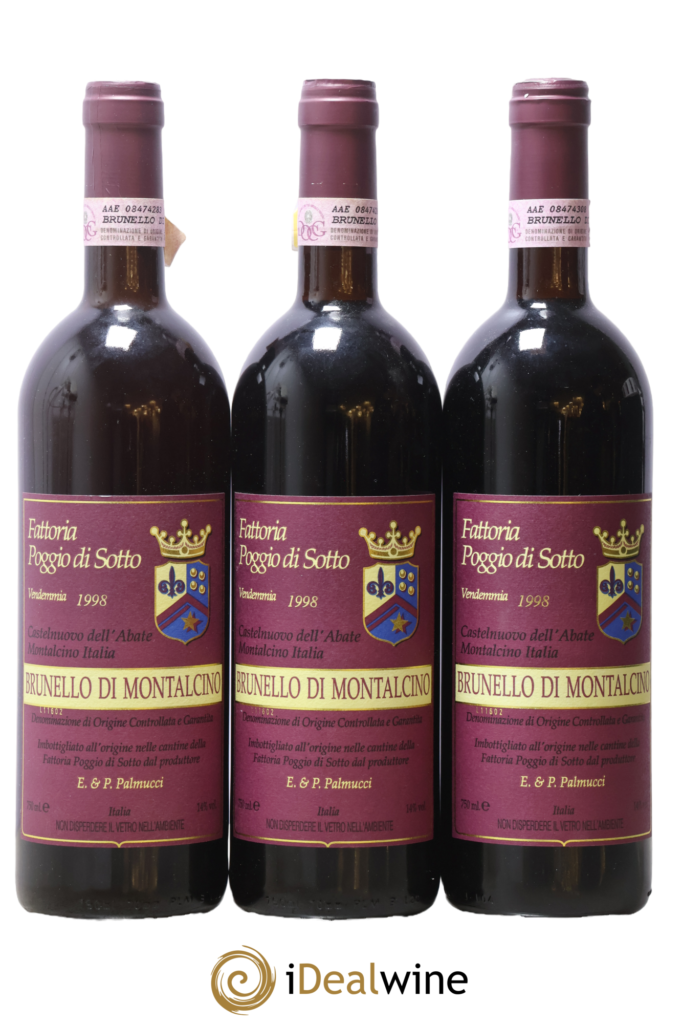 Brunello di Montalcino DOCG Poggio di Sotto 1998 - Lot de 3 bouteilles - 0