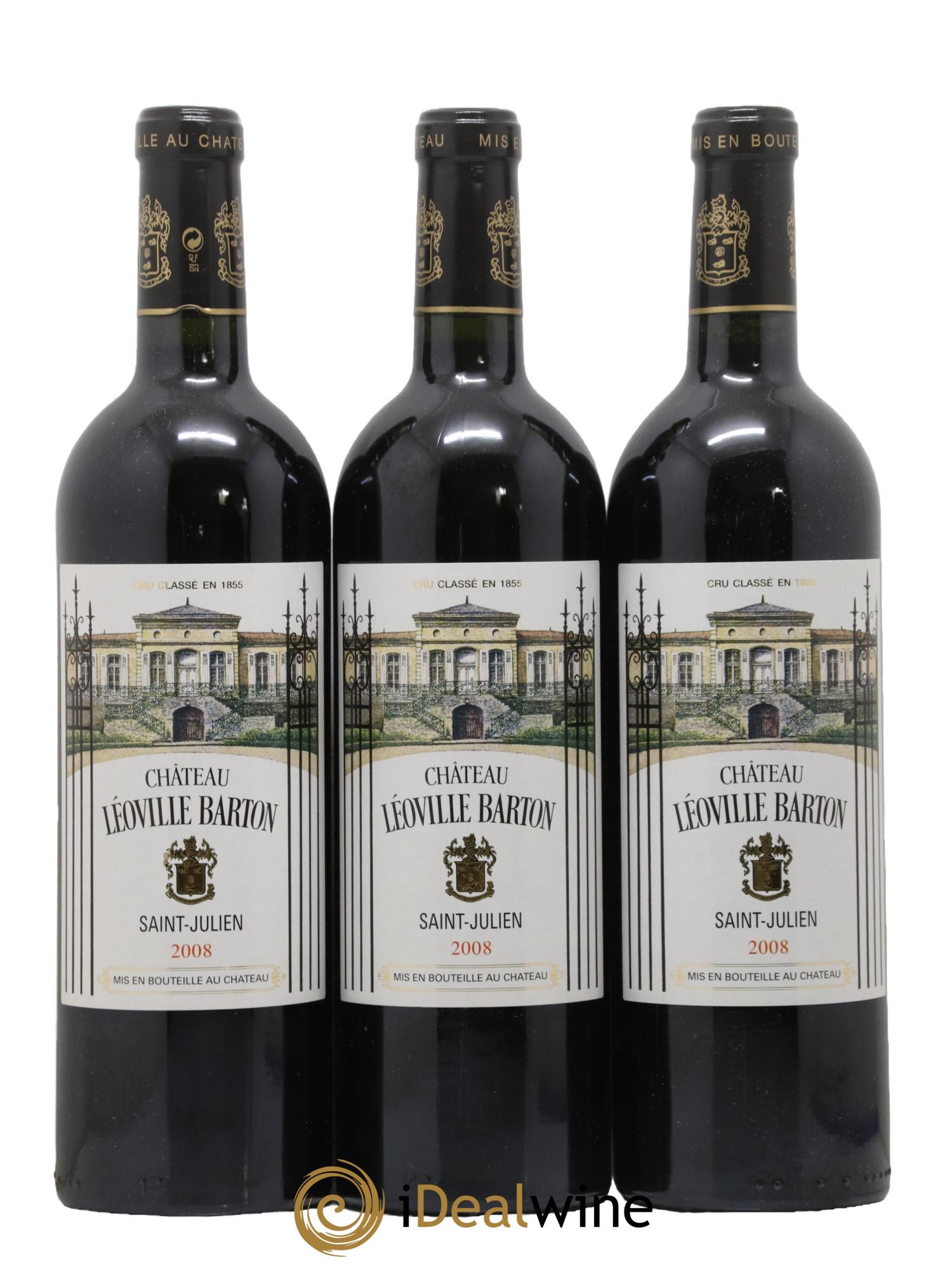 Château Léoville Barton 2ème Grand Cru Classé 2008 - Lot de 3 bouteilles - 0