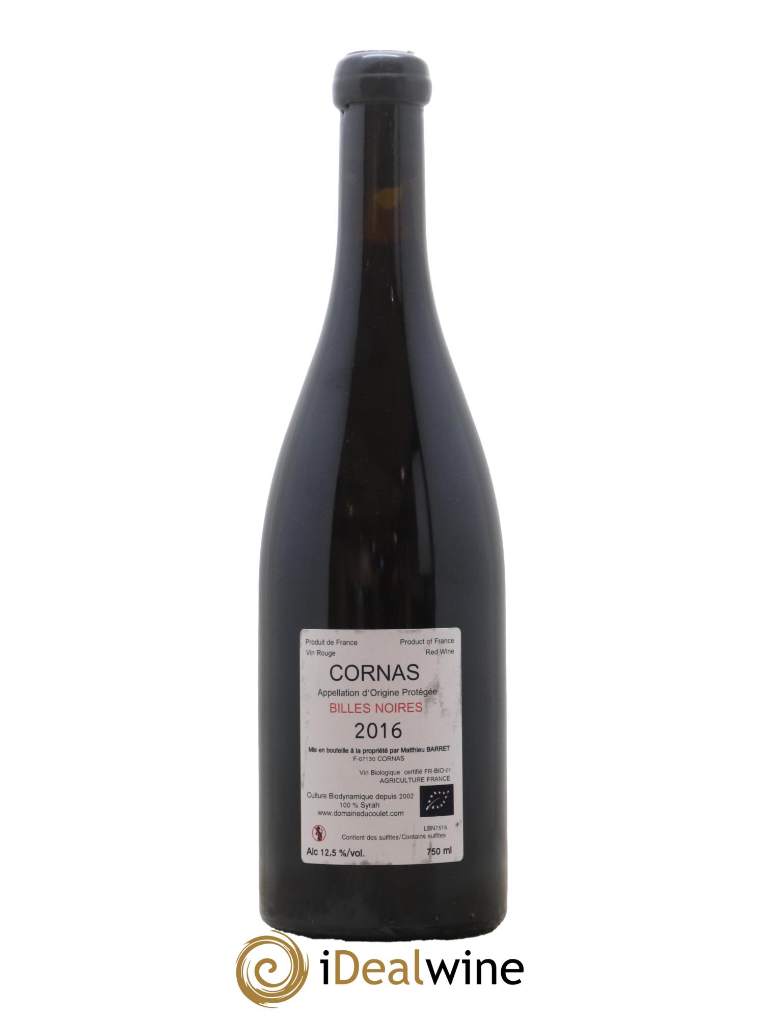 Cornas Billes Noires Coulet (Domaine du) - Matthieu Barret 2016 - Posten von 1 Flasche - 1