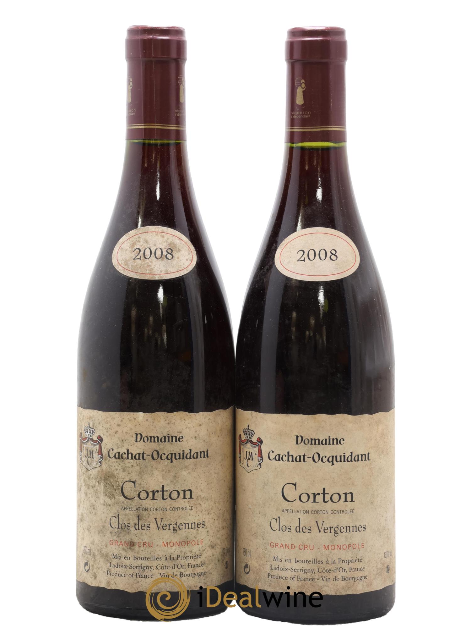 Corton Grand Cru Clos des Vergennes Cachat-Ocquidant 2008 - Lot de 2 bouteilles - 0