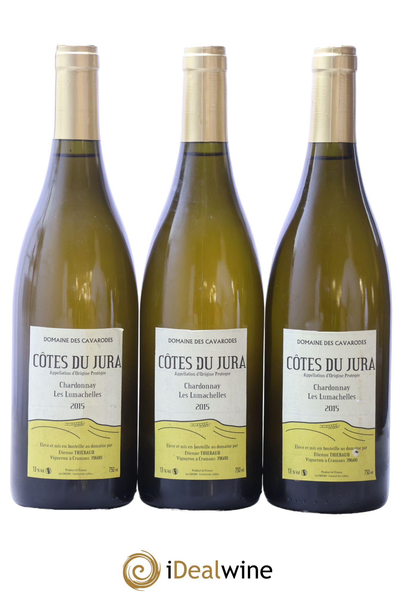 Côtes du Jura Chardonnay Les Lumachelles Cavarodes (Domaine des) - Etienne Thiébaud 2015 - Lot of 3 bottles - 0