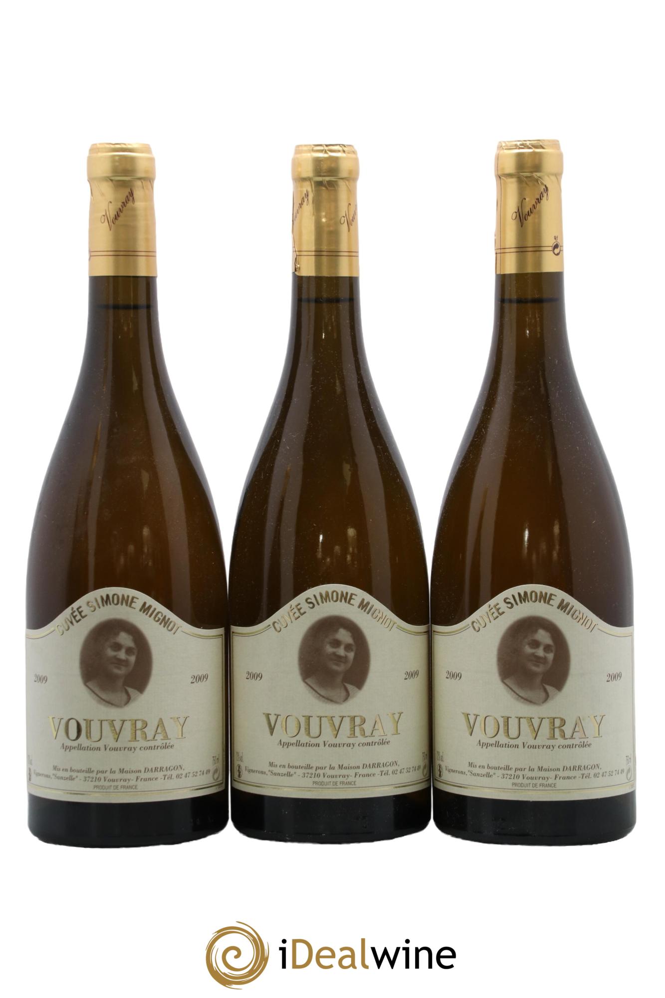 Vouvray Cuvée Simone Mignot Pierre Darragon 2009 - Lot de 3 bouteilles - 0