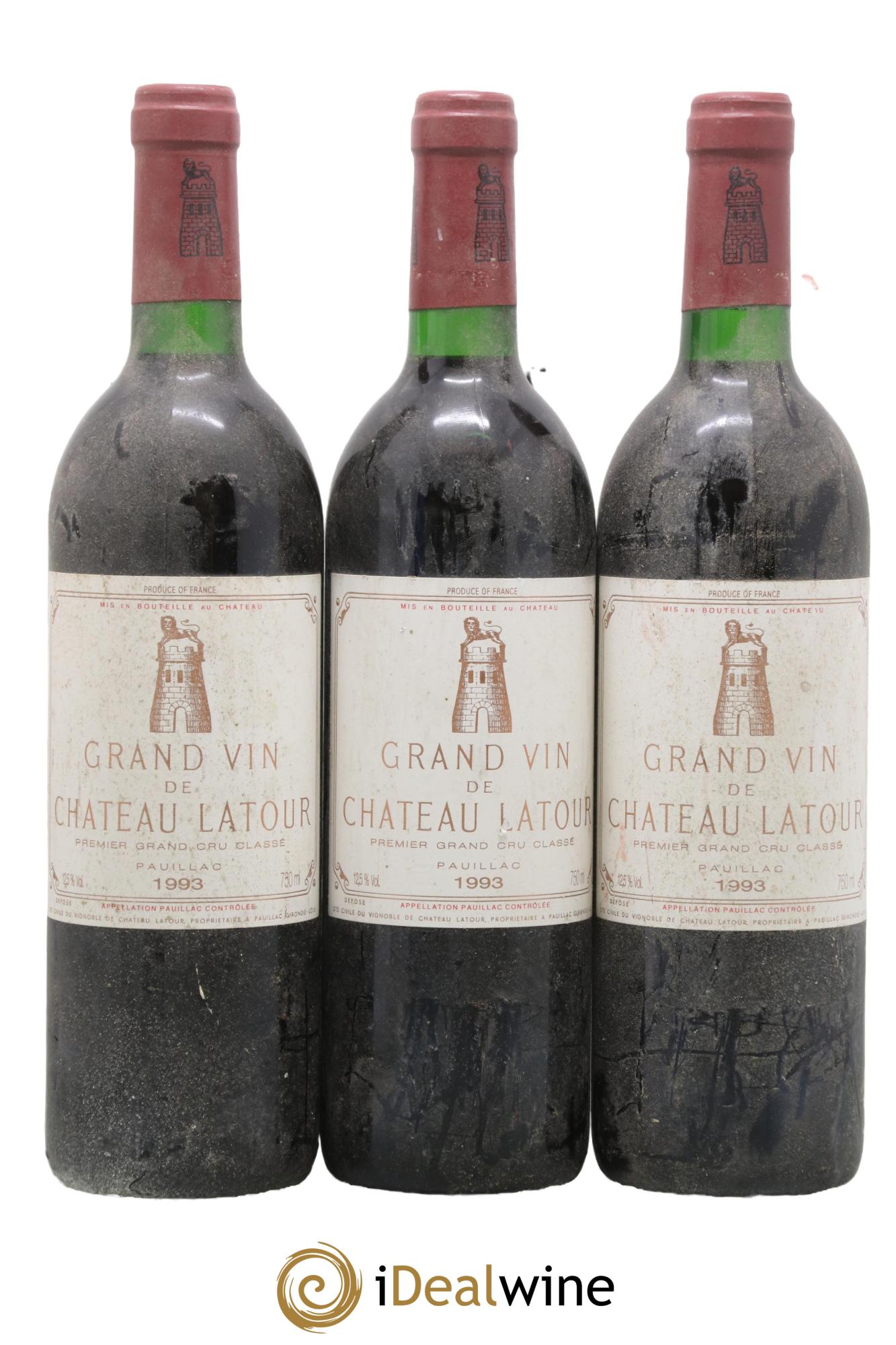 Château Latour 1er Grand Cru Classé  1993 - Lotto di 3 bottiglie - 0