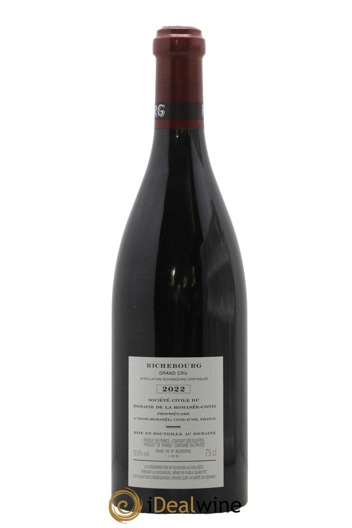 Richebourg Grand Cru Domaine de la Romanée-Conti 2022 - Lot of 1 bottle - 1