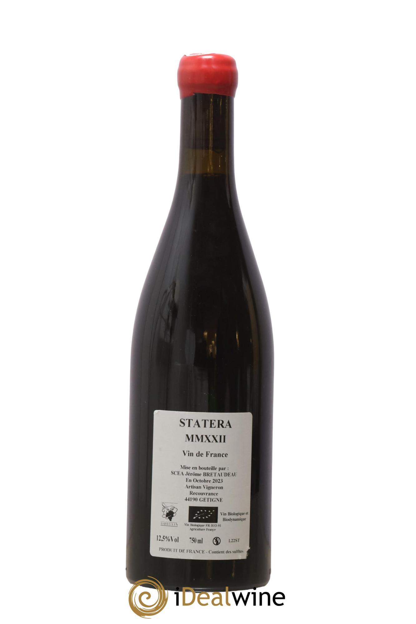 Vin de France Statera Jérôme Bretaudeau - Domaine de Bellevue 2022 - Lot de 1 bouteille - 1