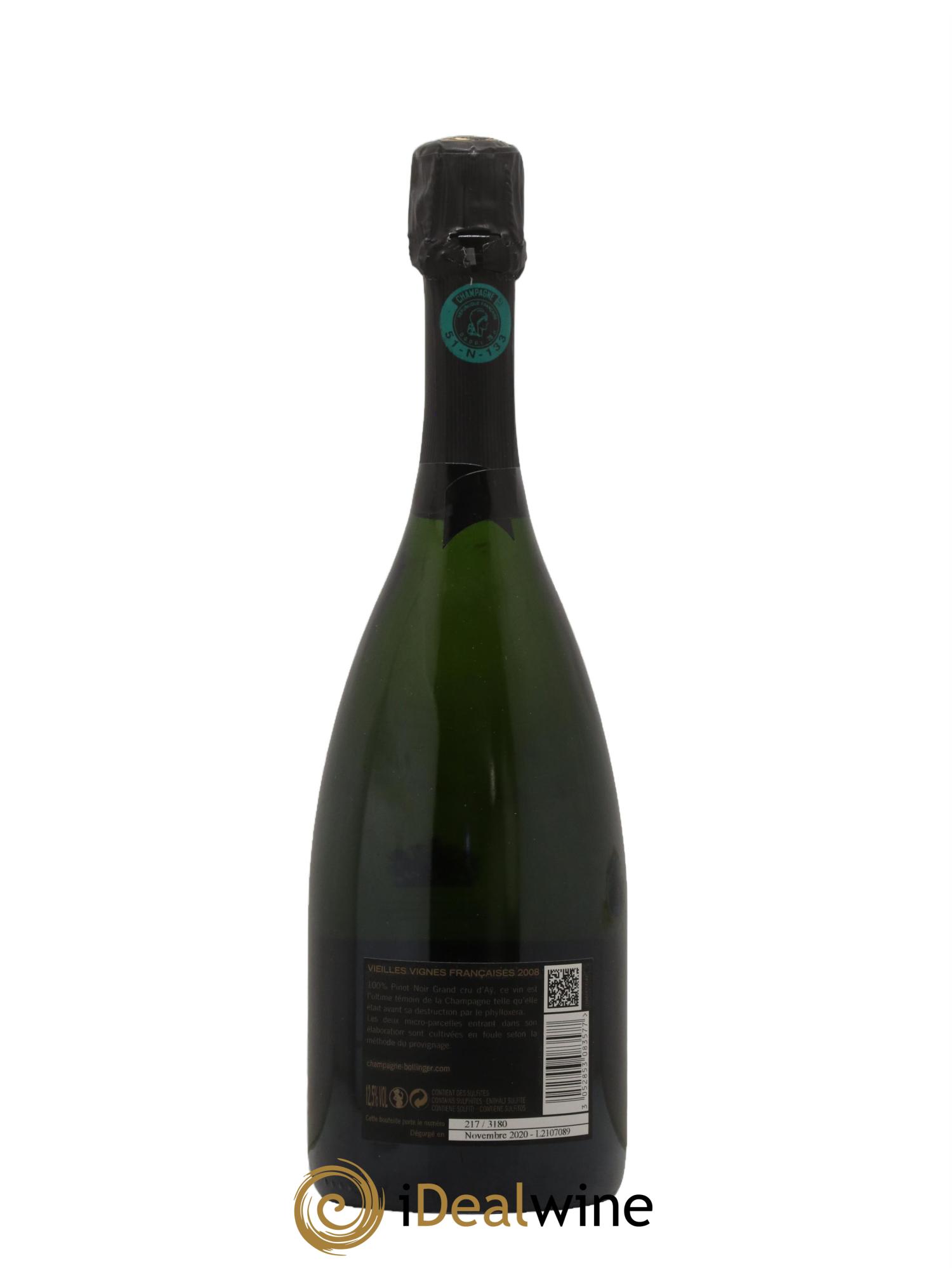 Brut Vieilles Vignes Françaises Bollinger 2008 - Lot of 1 bottle - 2