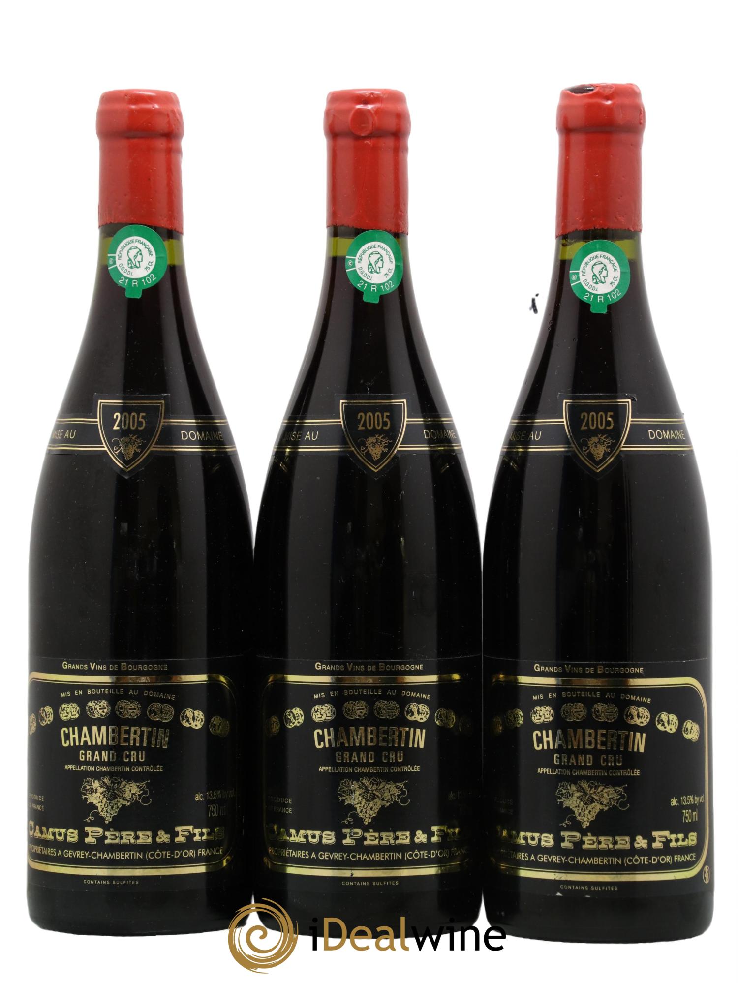 Chambertin Grand Cru Camus Père et Fils (Domaine) 2005 - Lot de 3 bouteilles - 0