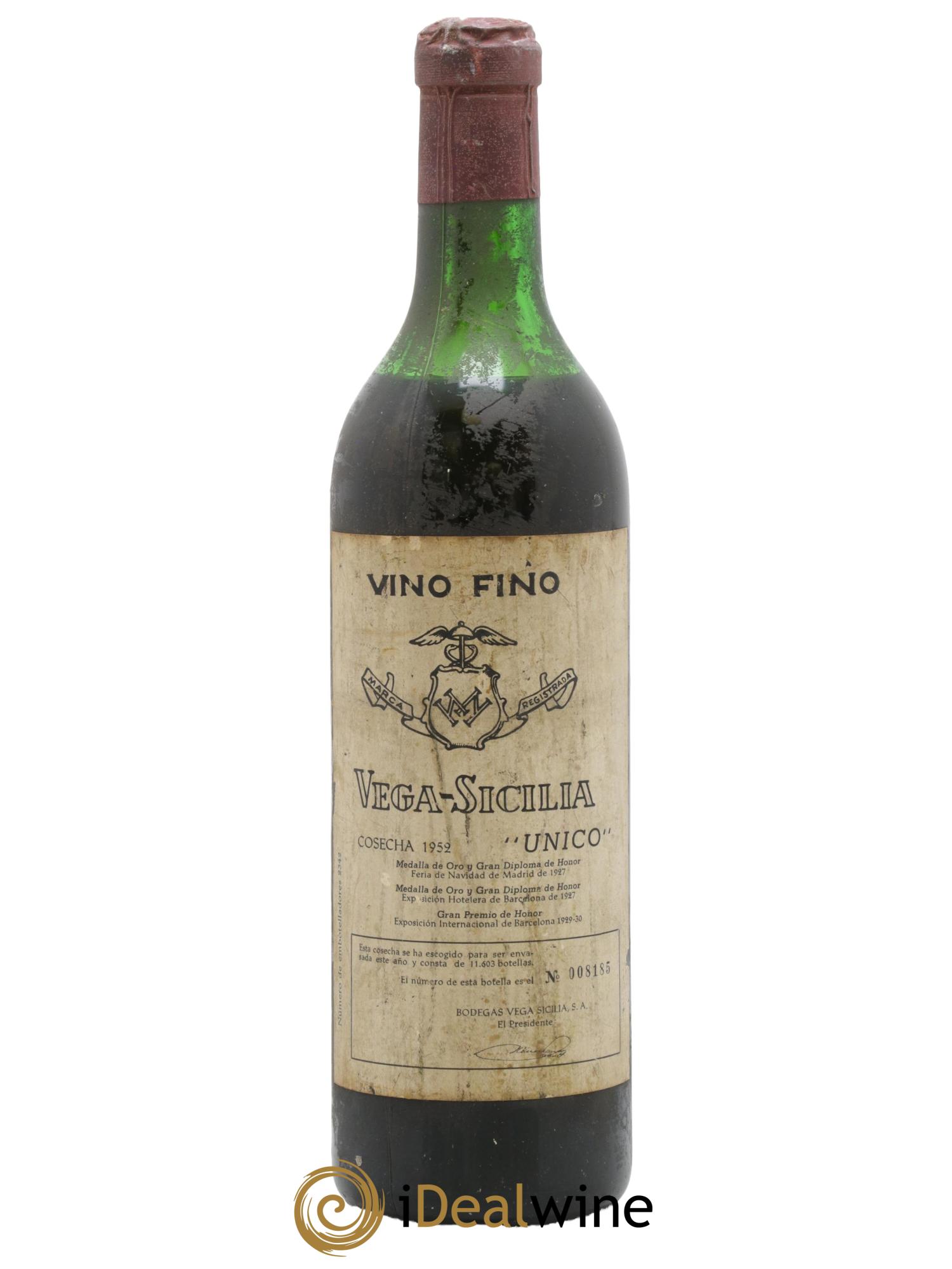 Ribera Del Duero DO Vega Sicilia Unico Famille Alvarez 1952 - Lot de 1 bouteille - 0