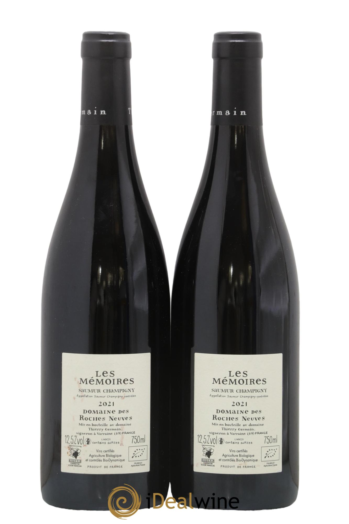 Saumur-Champigny Les Mémoires Domaine des Roches Neuves - Thierry Germain 2021 - Lot de 2 bouteilles - 1