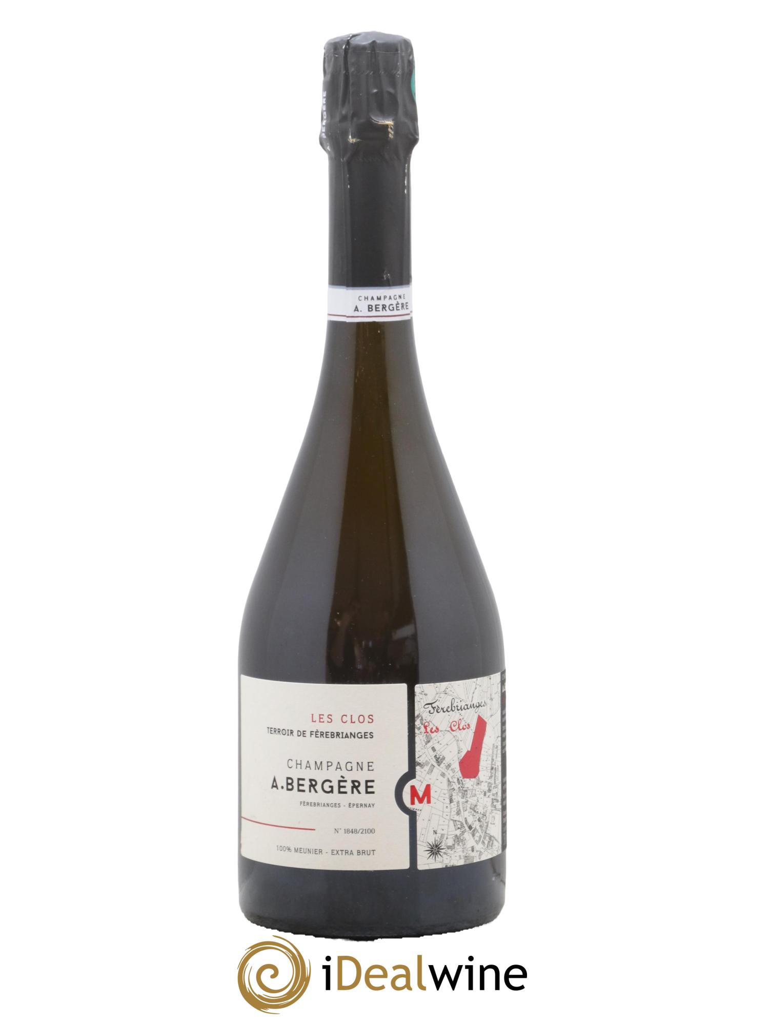 Champagne Les Clos Meunier A. Bergère 2018 - Lot de 1 bouteille - 0