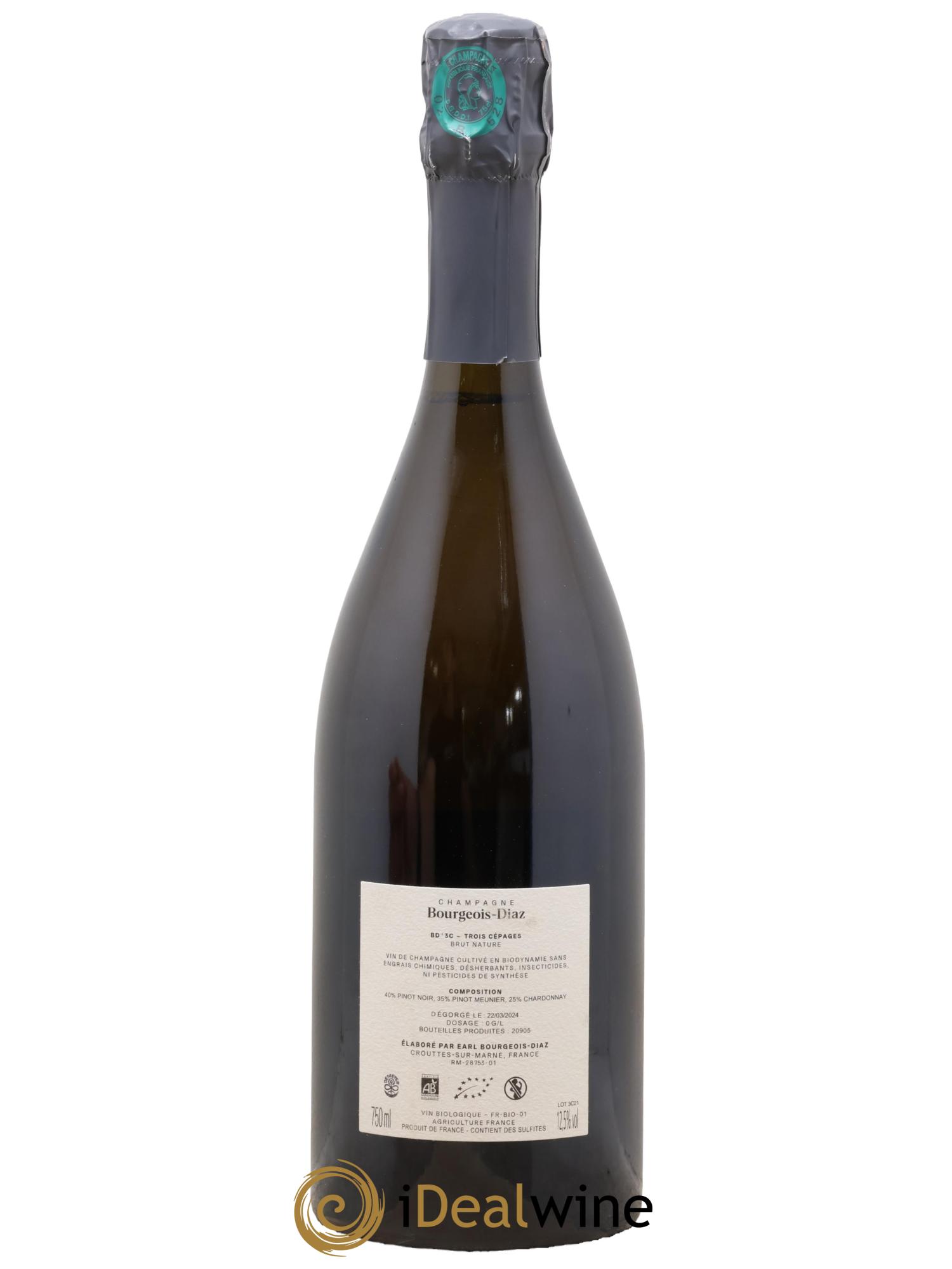 Trois Cépages 3C Bourgeois-Diaz - Lot de 1 bouteille - 1