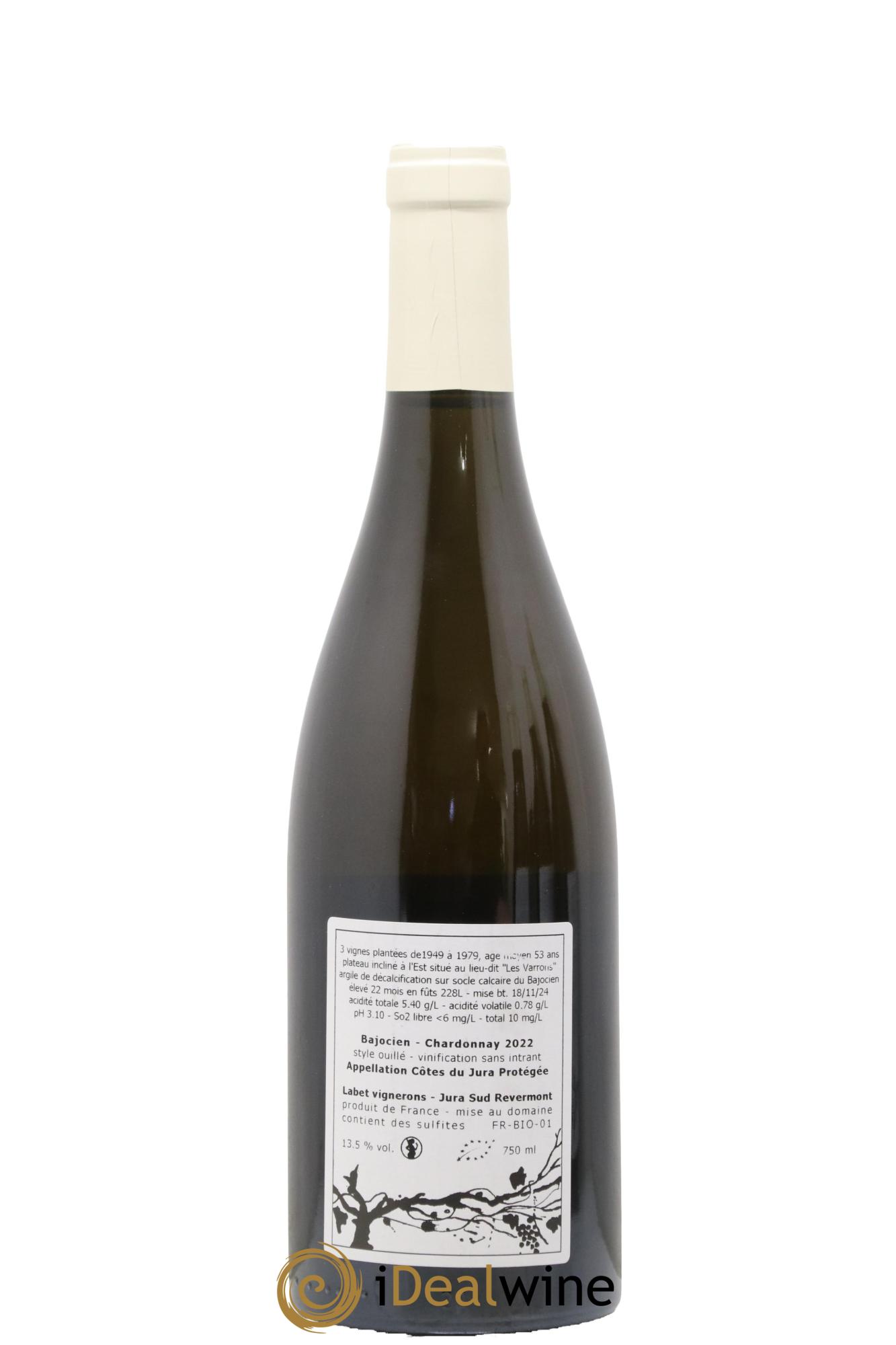 Côtes du Jura Chardonnay Bajocien Romain - Julien  - Charline Labet 2022 - Lot of 1 bottle - 1