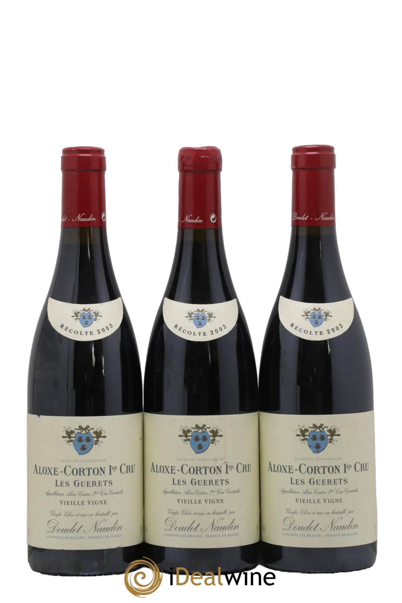 Aloxe-Corton 1er Cru Les Guerets Vieilles Vignes Doudet Naudin 2003 - Lot de 3 bouteilles - 0