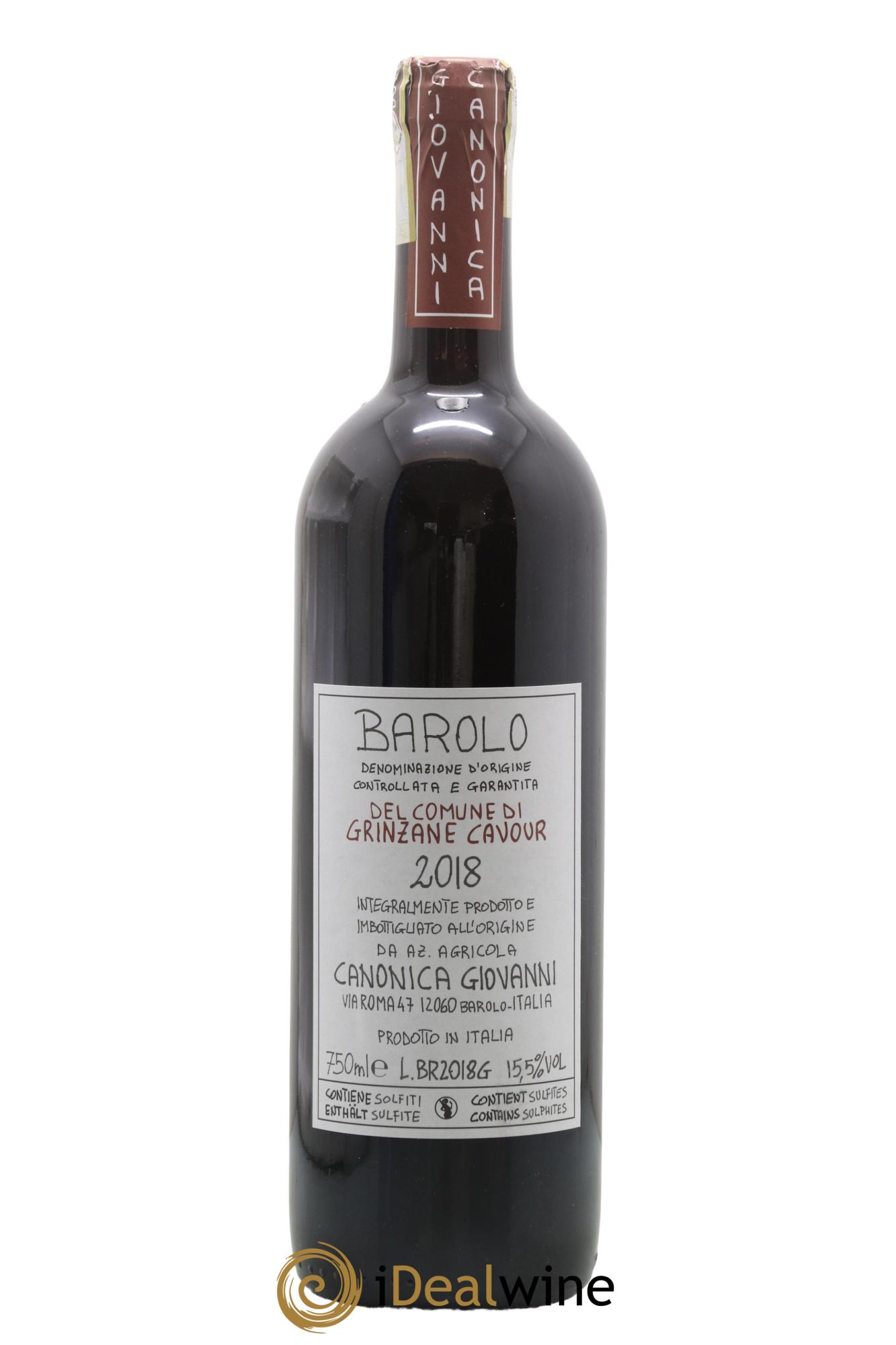 Barolo DOCG Grinzane Cavour Giovanni Canonica 2018 - Lot de 1 bouteille - 0