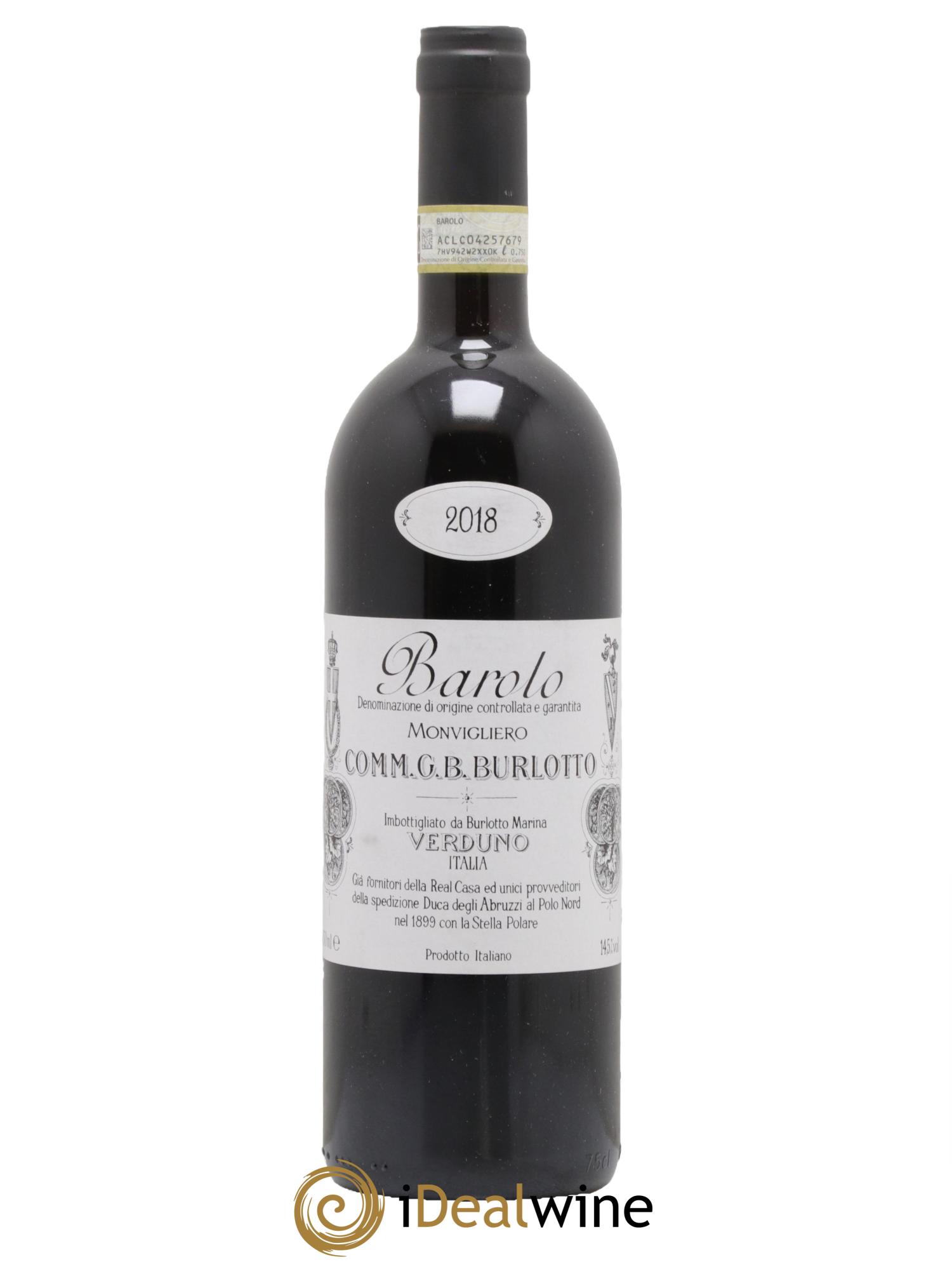Barolo DOCG Monvigliero Comm. Giovan Battista Burlotto 2018 - Lot of 1 bottle - 0