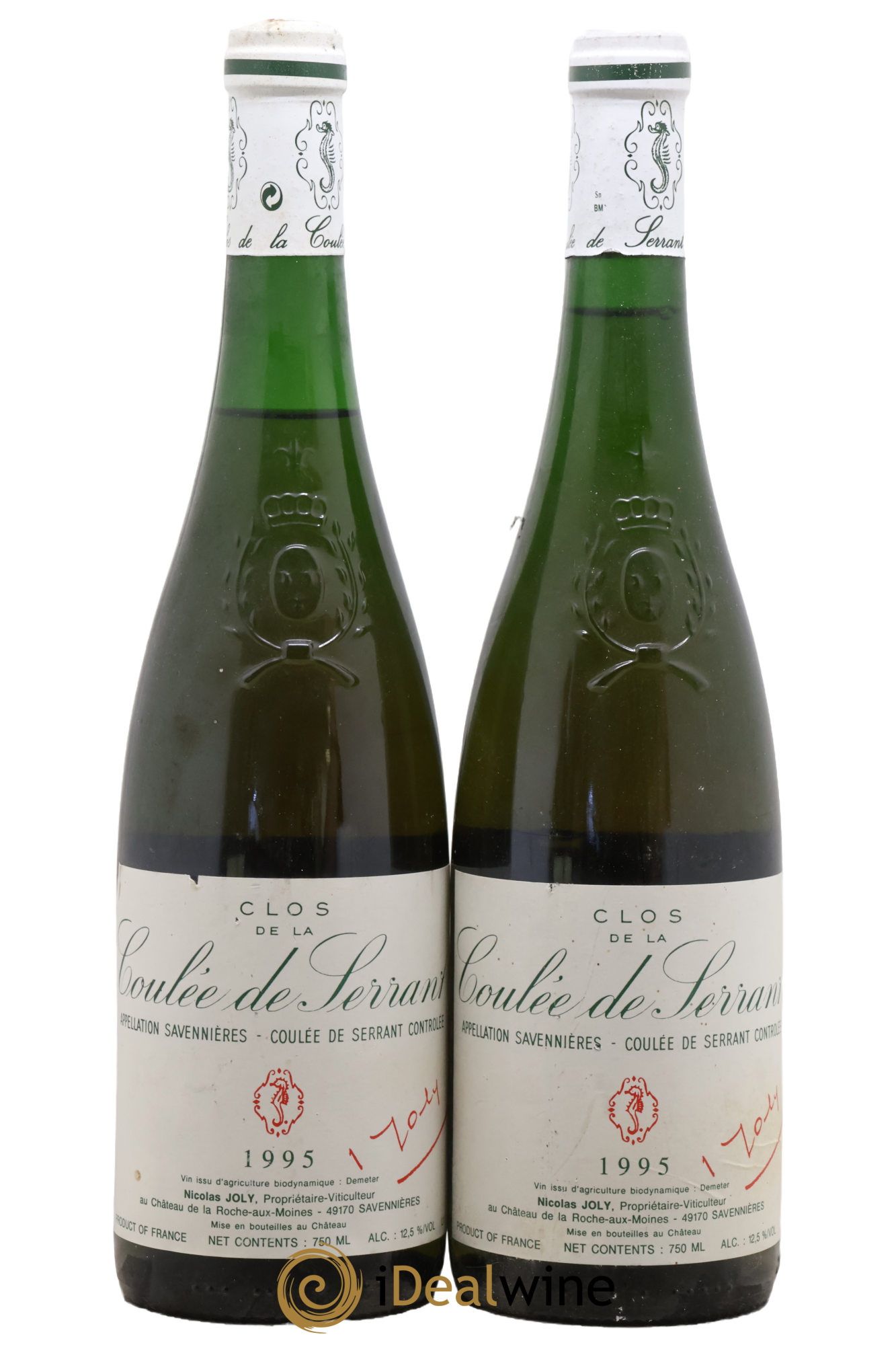 Savennières Clos de la Coulée de Serrant Vignobles de la Coulée de Serrant - Nicolas Joly 1995 - Lot of 2 bottles - 0