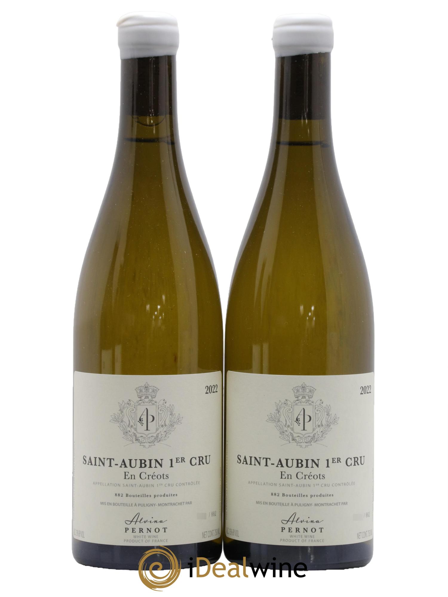 Saint-Aubin 1er Cru En Creots Pernot Alvina 2022 - Lot de 2 bouteilles - 0