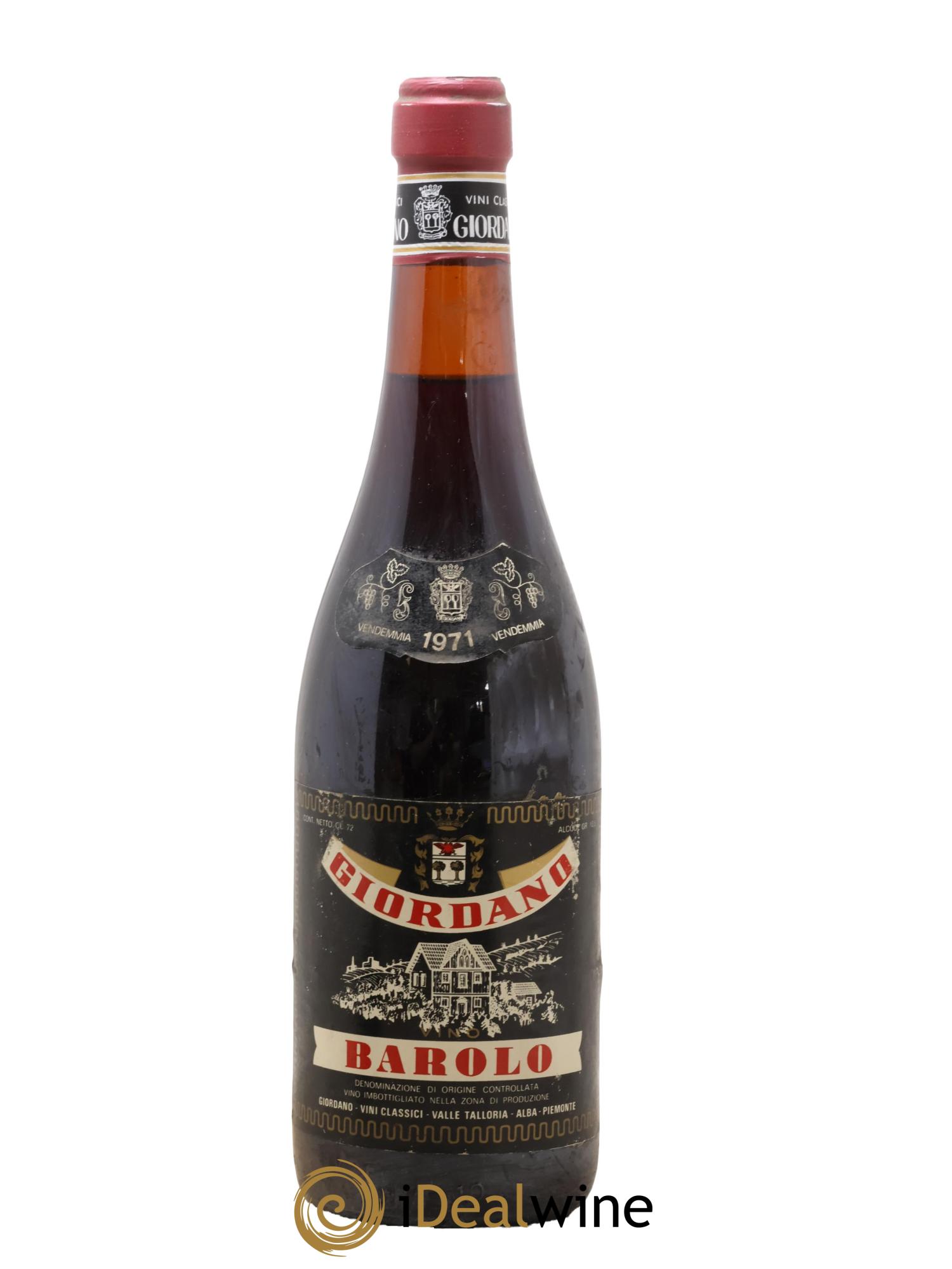 Barolo Giordano 1971 - Lot de 1 bouteille - 0