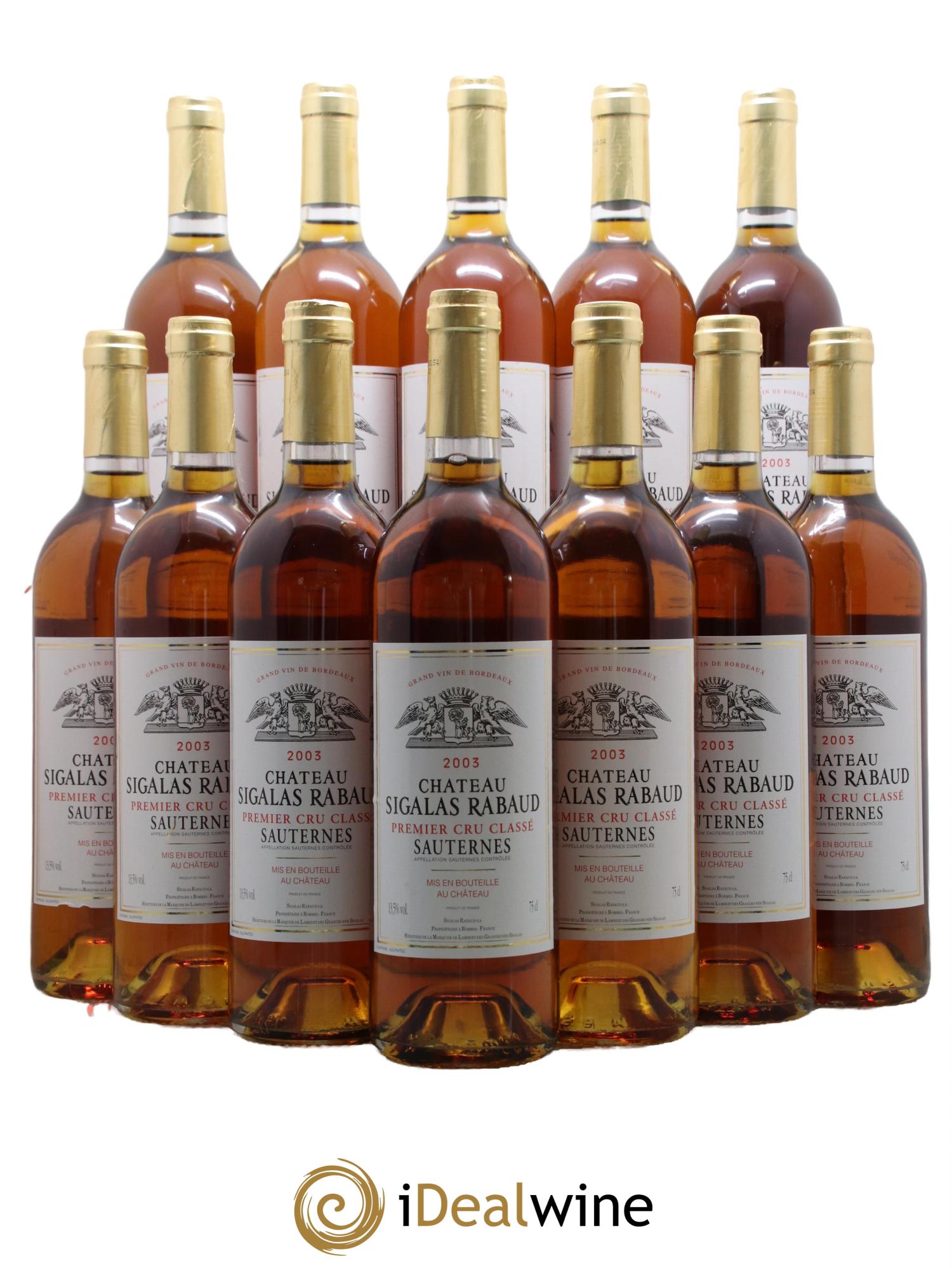 Château Sigalas Rabaud 1er Grand Cru Classé 2003 - Lotto di 12 bottiglie - 0