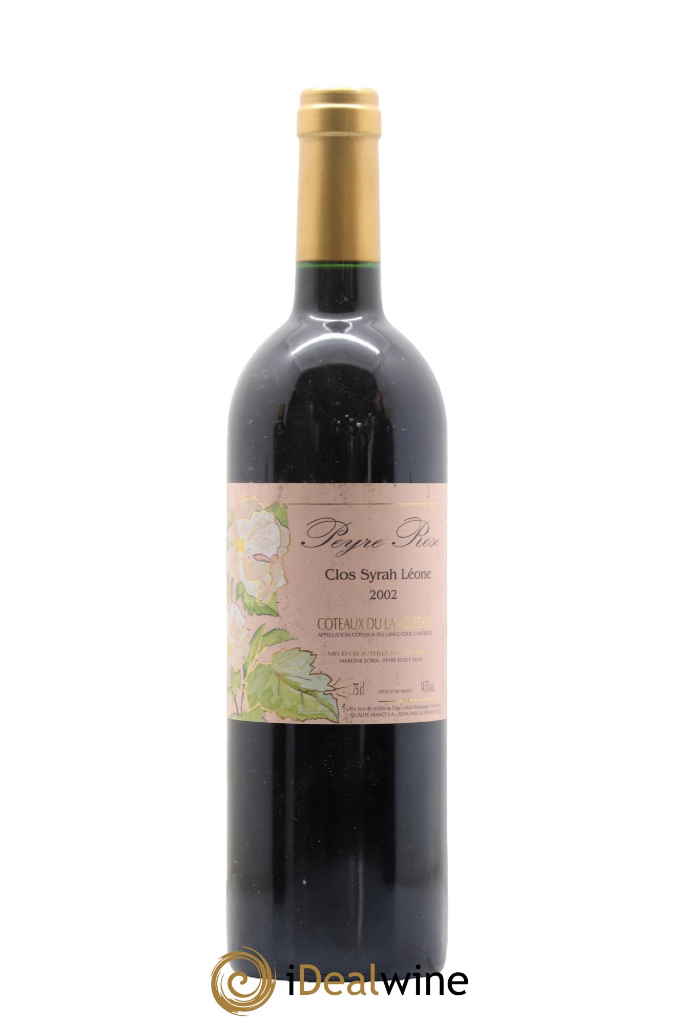 Coteaux du Languedoc Domaine Peyre Rose Belle Léone (anciennement Syrah Léone) Marlène Soria 2002 - Lot de 1 bouteille - 0