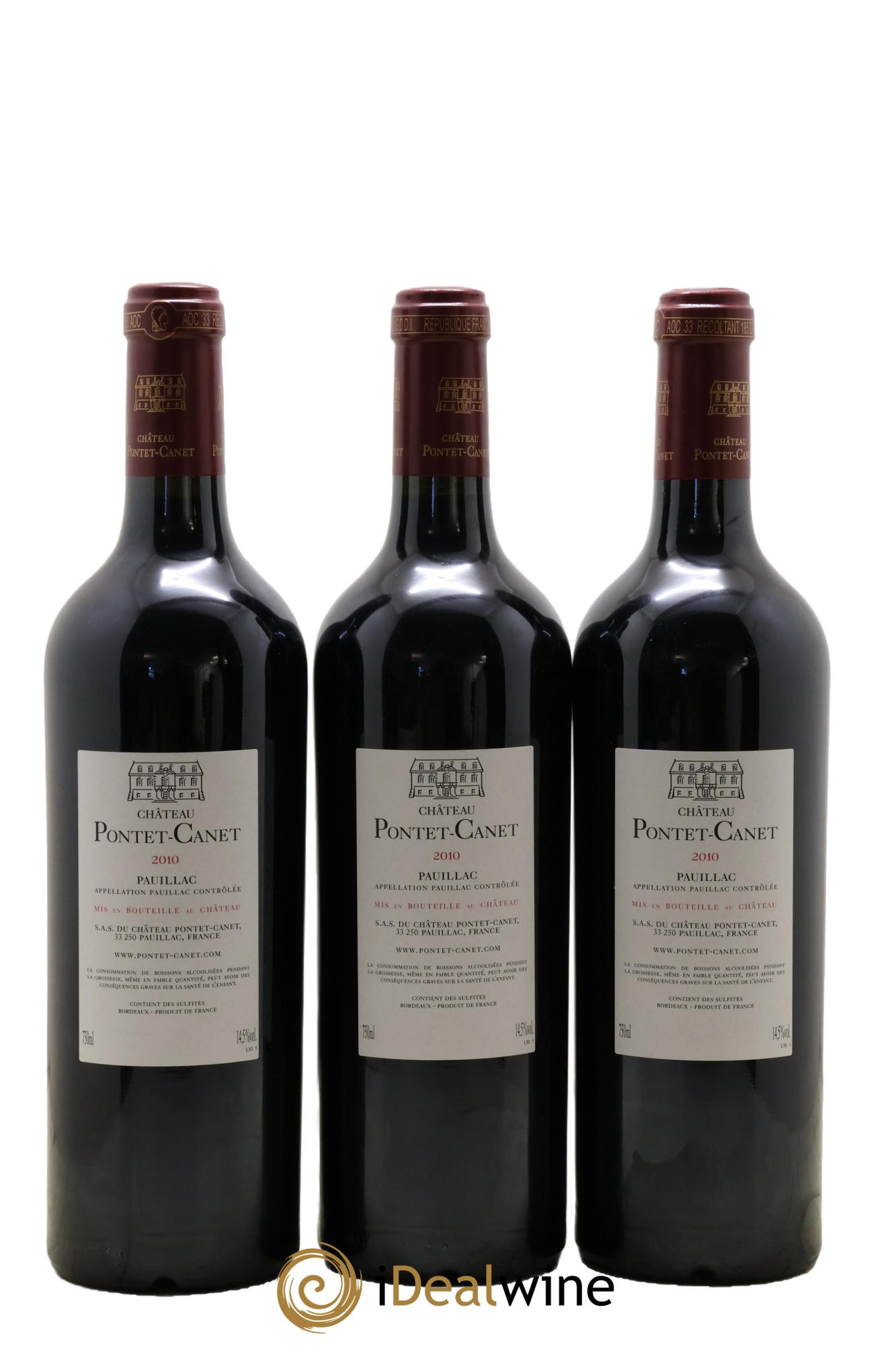 Château Pontet Canet 5ème Grand Cru Classé 2010 - Lot de 12 bouteilles - 6