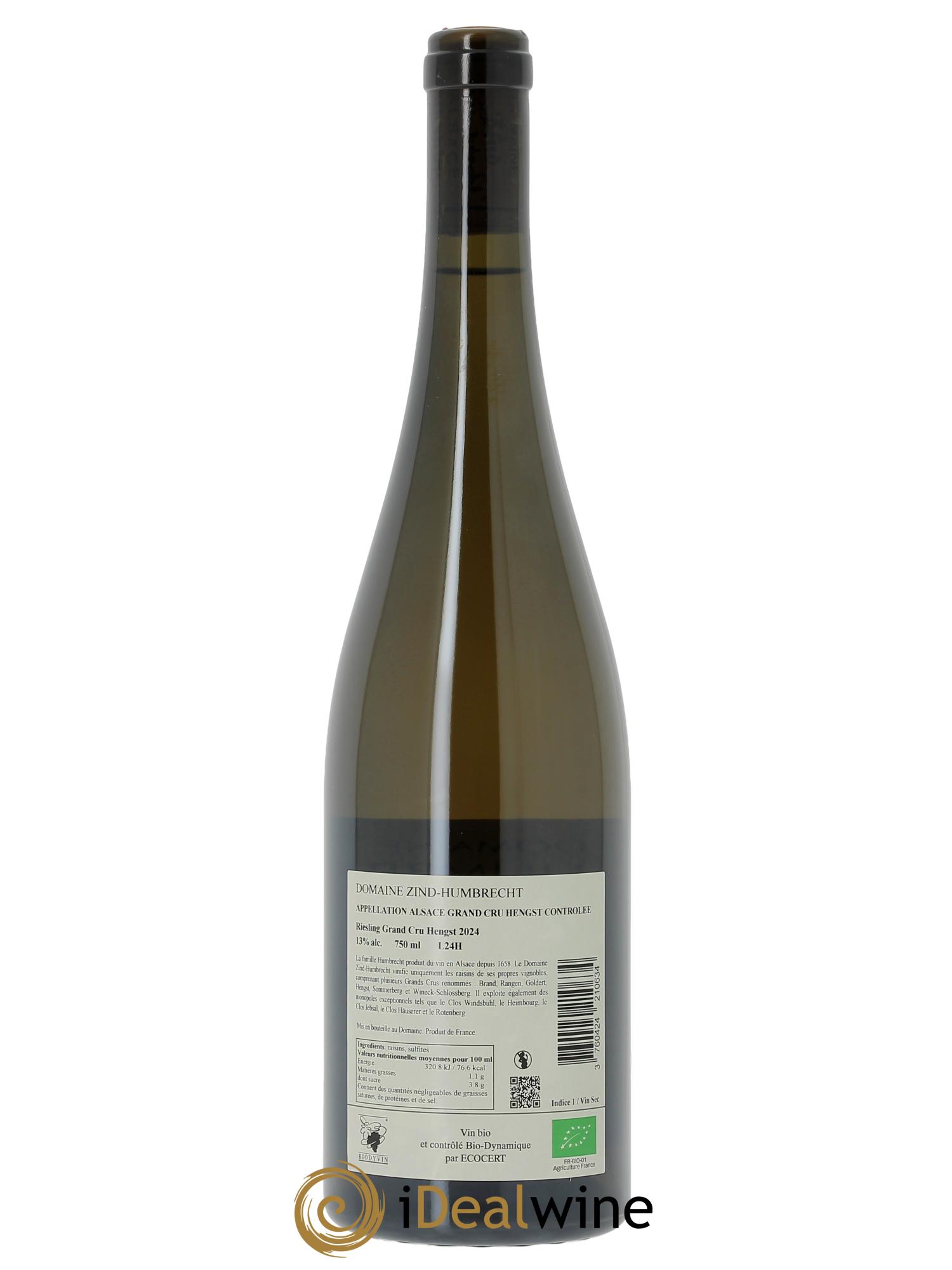 Alsace Riesling Grand Cru Hengst Zind-Humbrecht (Domaine) 2024 - Lot de 1 bouteille - 1