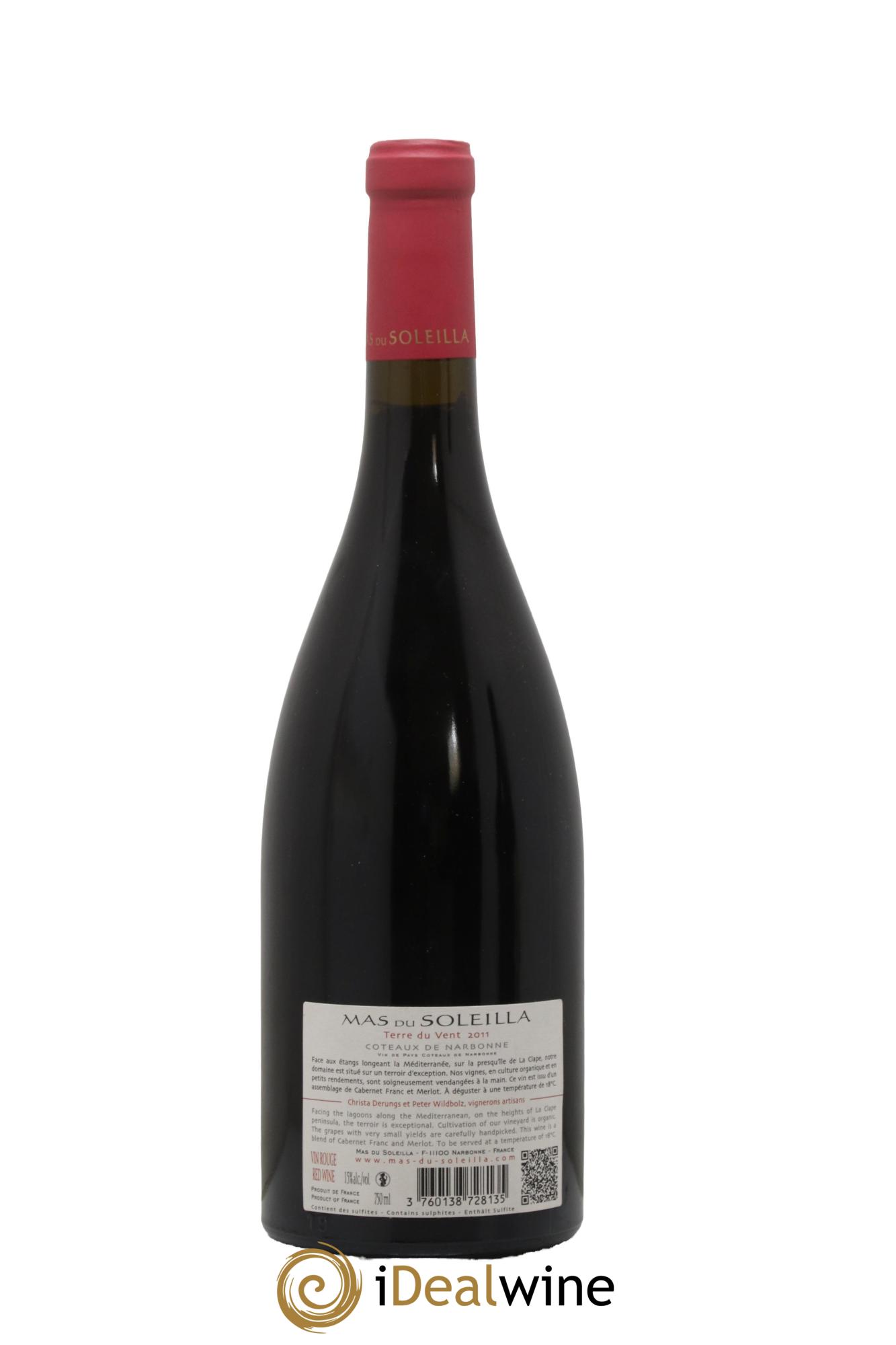 Sud-Ouest Coteaux de Narbonne Mas du Soleilla Terre du Vent 2011 - Lotto di 1 bottiglia - 1