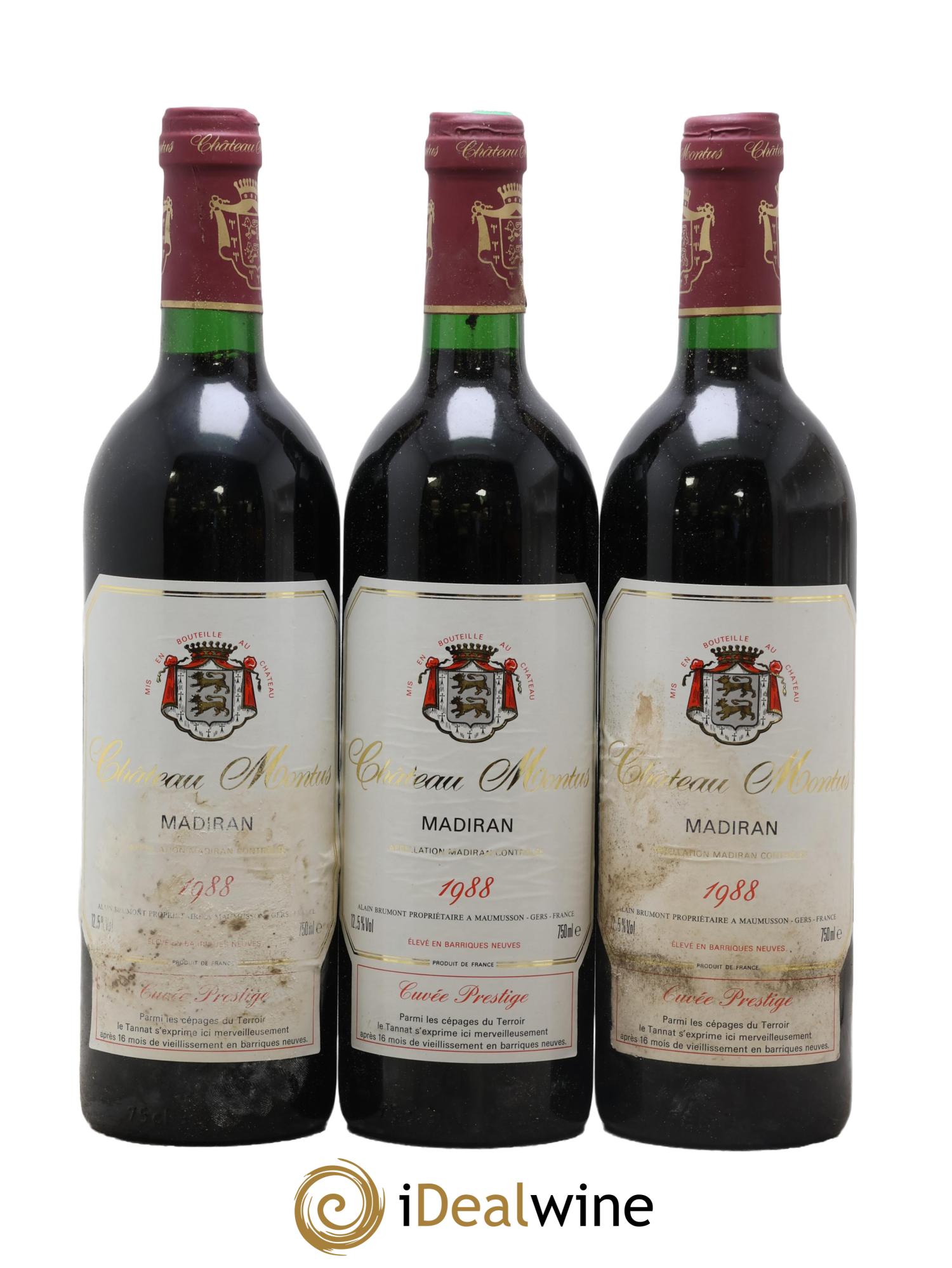 Madiran Château Montus-Prestige Alain Brumont 1988 - Lotto di 3 bottiglie - 0