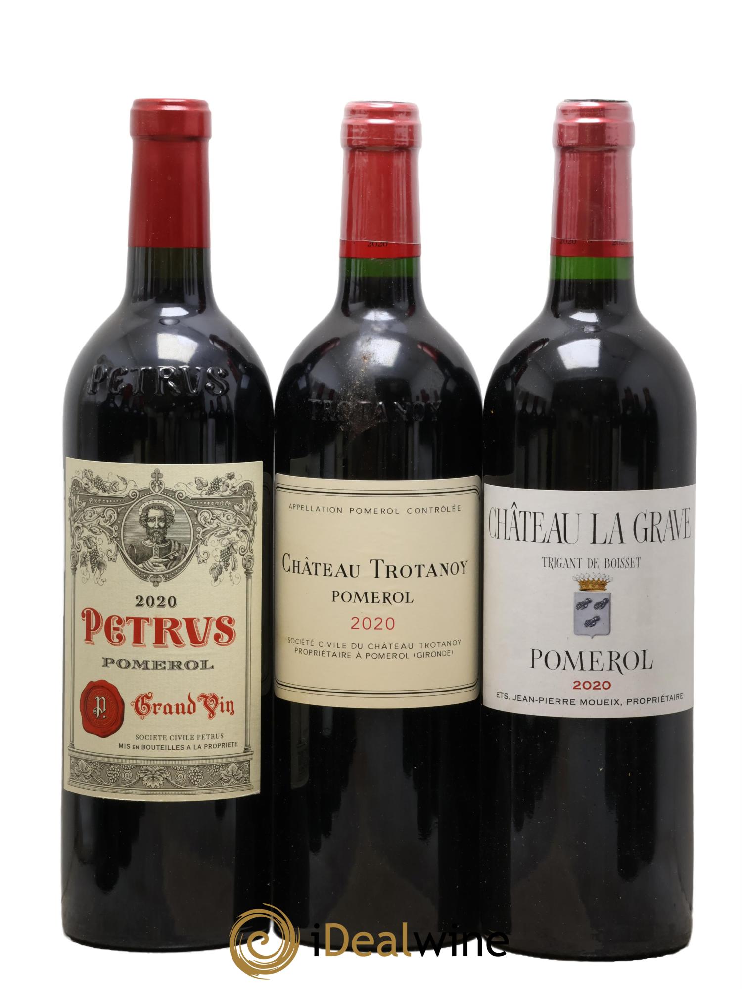 Caisse Prestige PETRUS/TROTANOY/LAFLEUR PETRUS/ LAGRANGE/ BEL AIR MONANGE/ LAGRAVE/ LE CHEMIN A POMEROL/ BOURGNEUF/ CERTAN DE MAY/ BEAUSEJOUR/ GAZIN/ LAFLEUR GAZIN 2020 - Lot de 12 bouteilles - 1