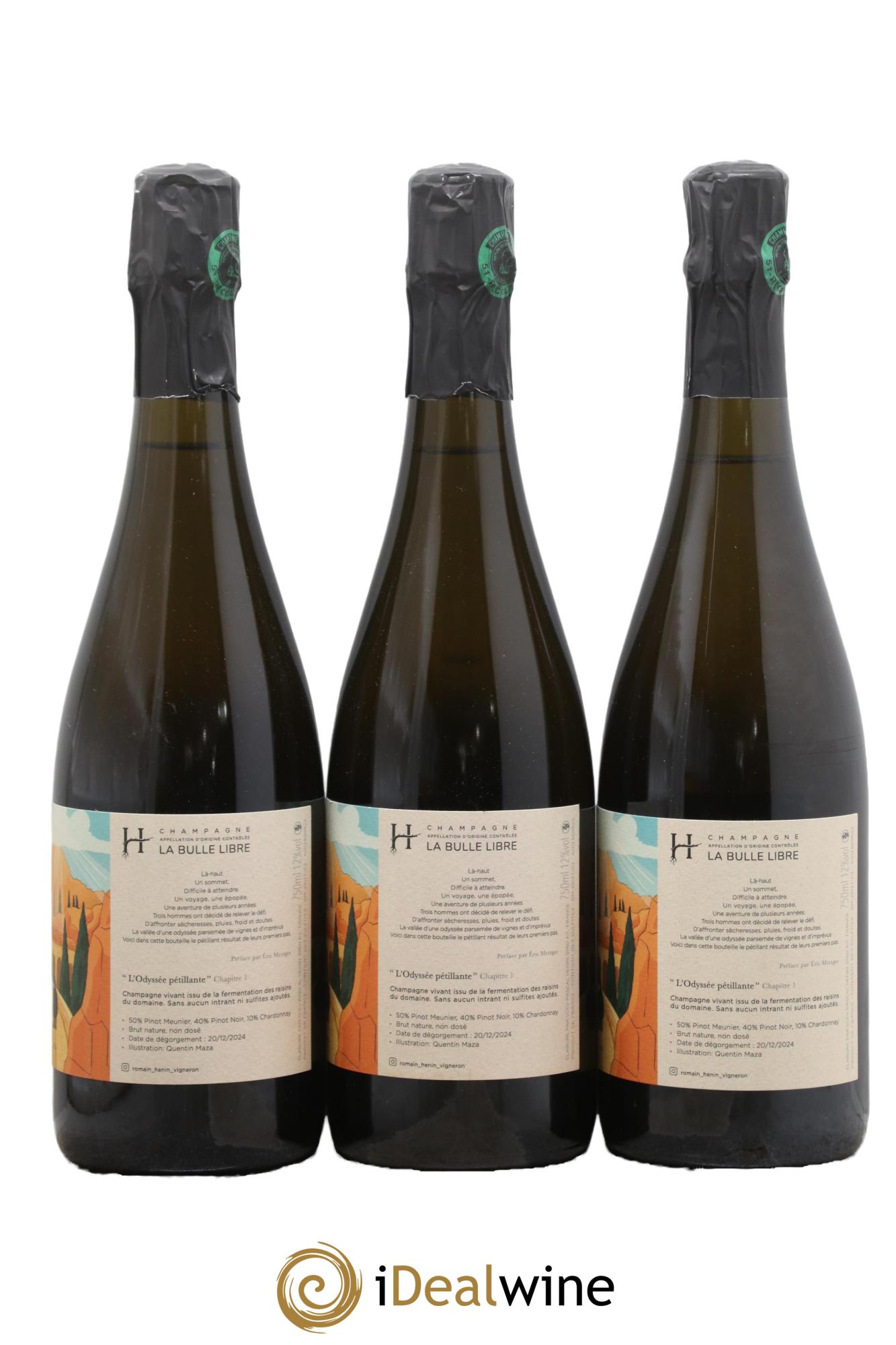 L'Odyssée Pétillante Chapitre 1 Romain Henin - Lot of 3 bottles - 1