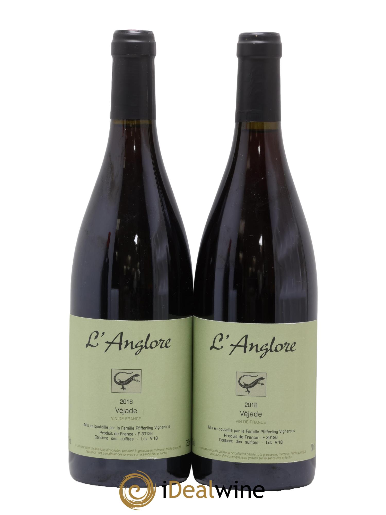 Vin de France Véjade L'Anglore 2018 - Lot of 2 bottles - 0
