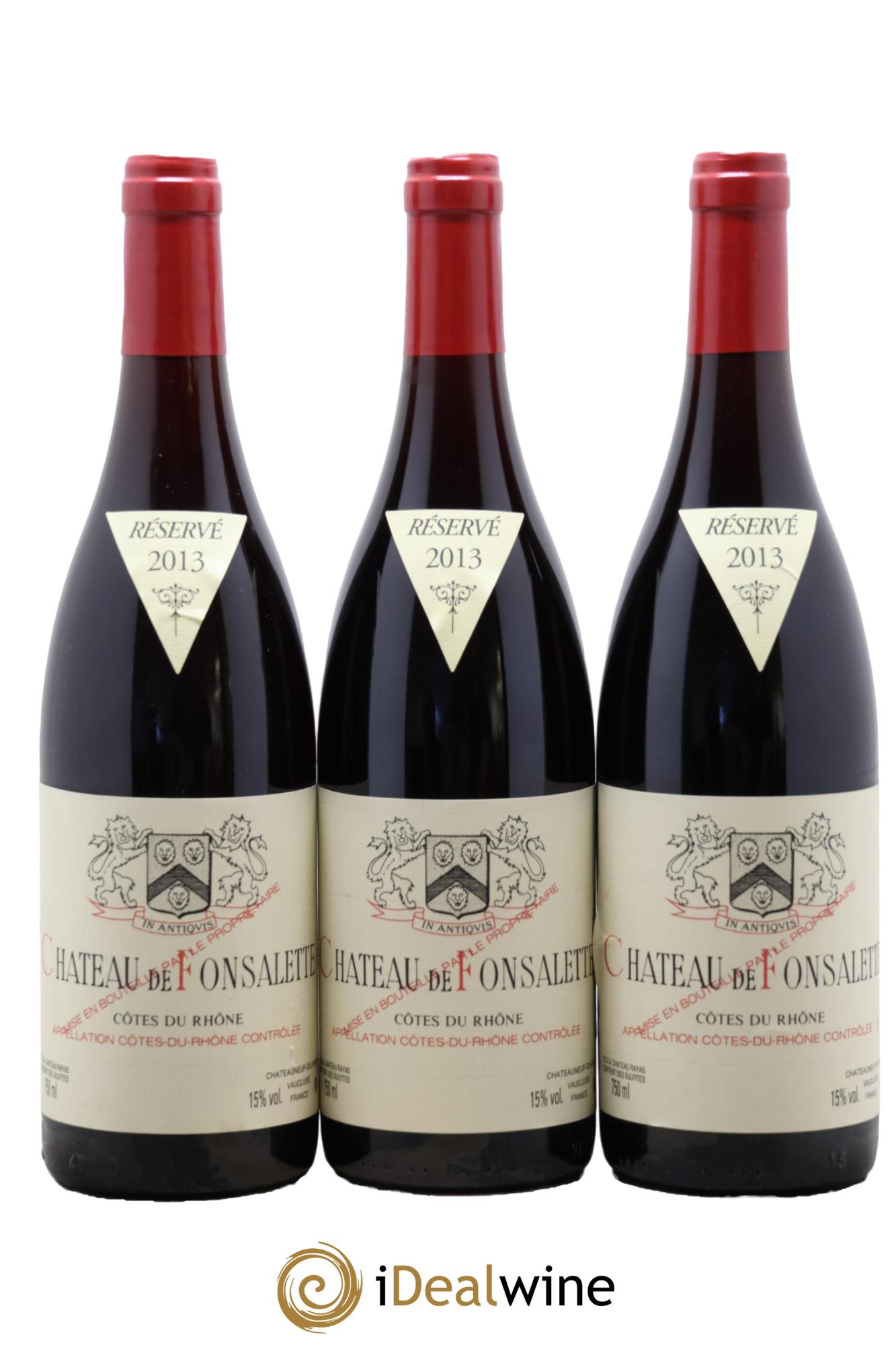 Côtes-du-Rhône Château de Fonsalette Emmanuel Reynaud 2013 - Lote de 3 botellas - 0