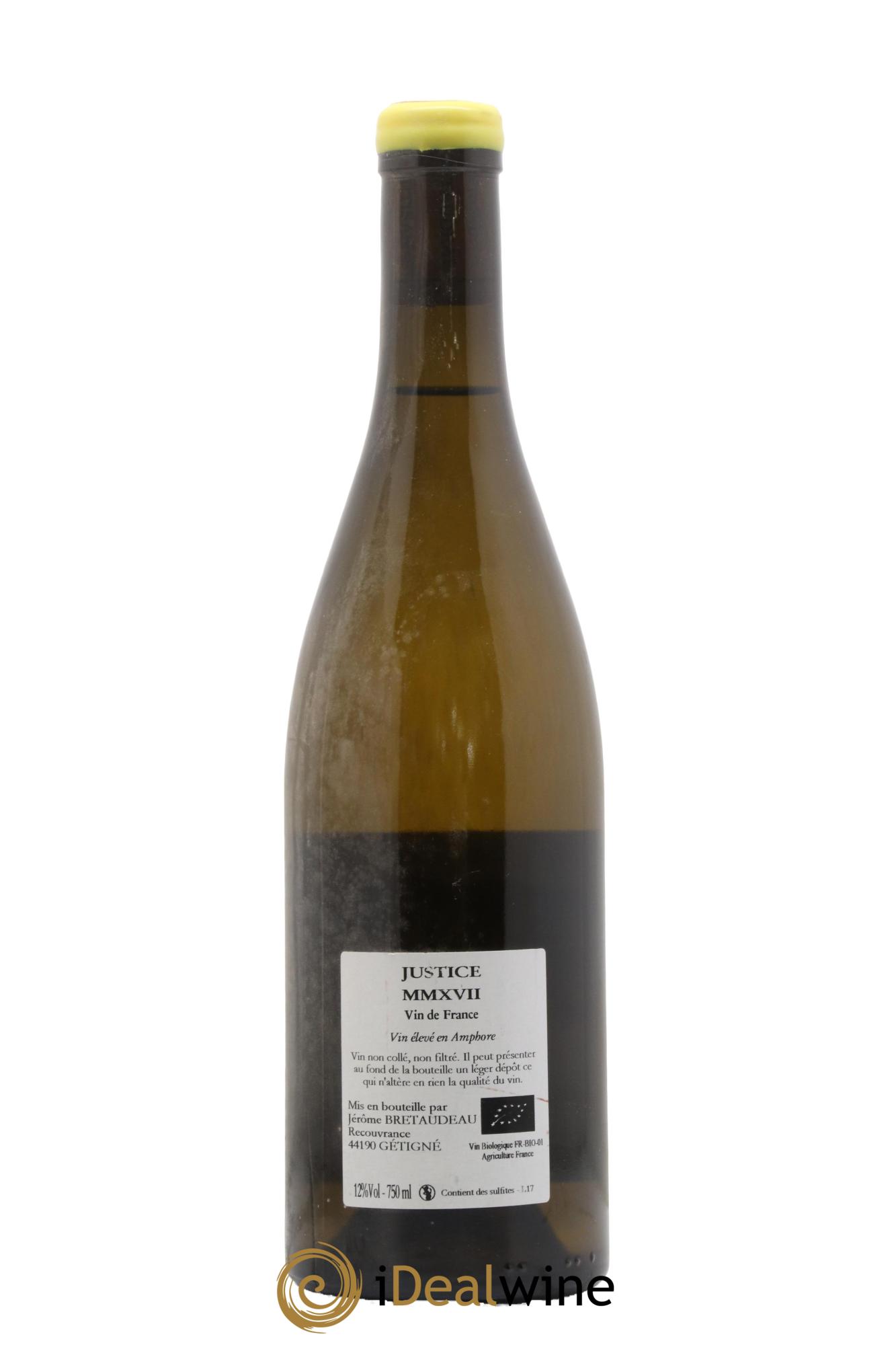 Vin de France La Justice Jérôme Bretaudeau - Domaine de Bellevue 2017 - Posten von 1 Flasche - 1