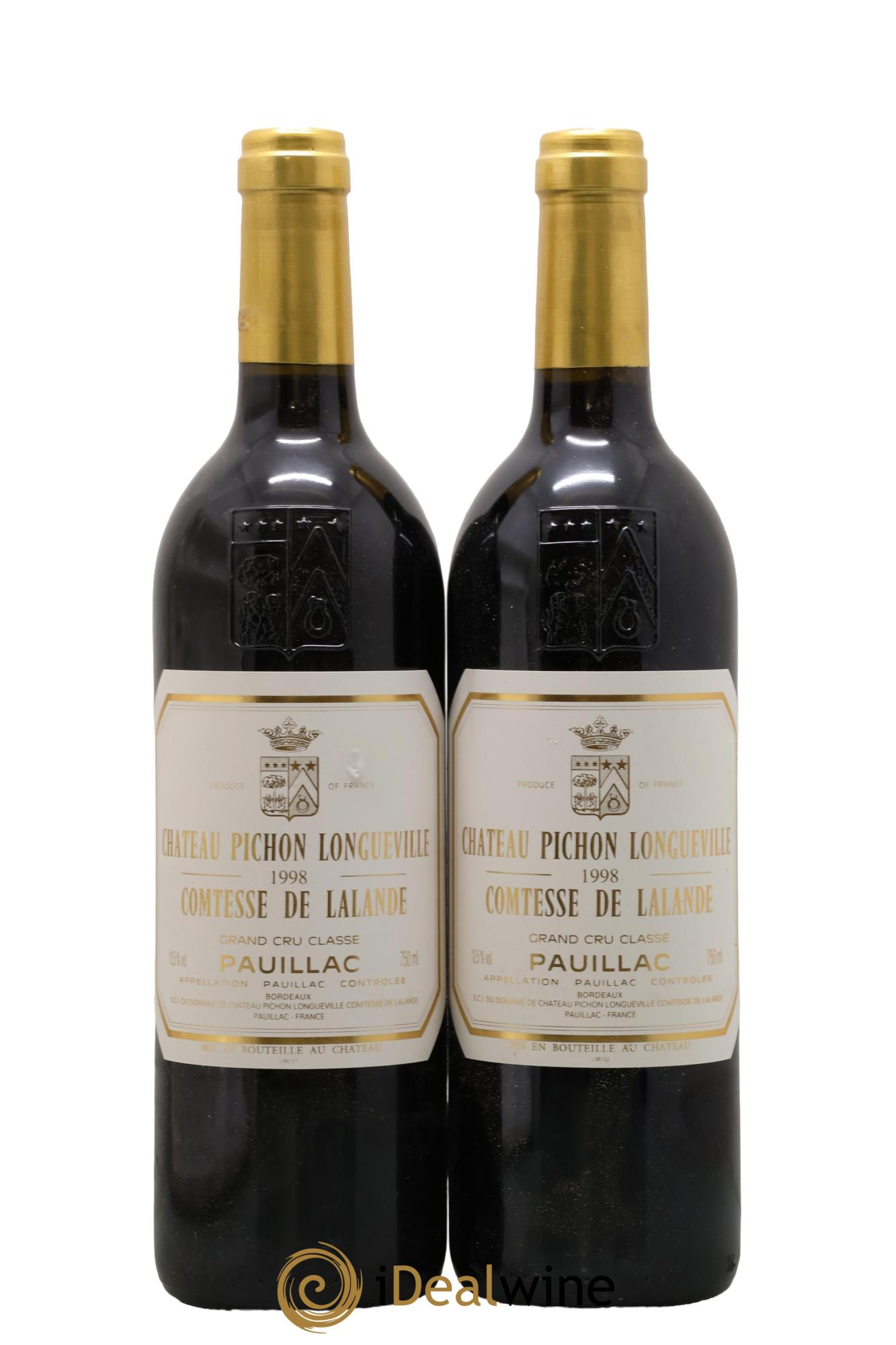 Château Pichon Longueville Comtesse de Lalande 2ème Grand Cru Classé 1998 - Lote de 2 botellas - 0