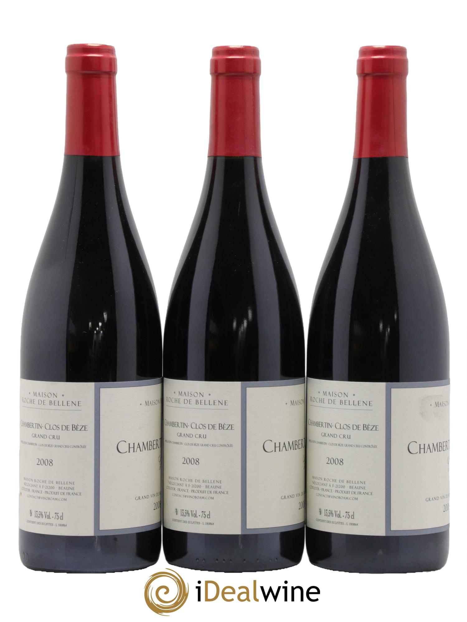 Chambertin Grand Cru Clos De Bèze Maison Roche de Bellene 2008 - Lot de 3 bouteilles - 1