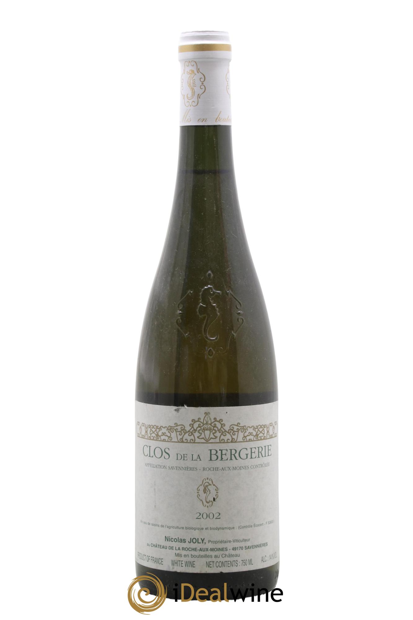 Savennières Roche aux Moines Clos de la Bergerie Vignobles de la Coulée de Serrant - Nicolas Joly 2002 - Lot de 1 bouteille - 0