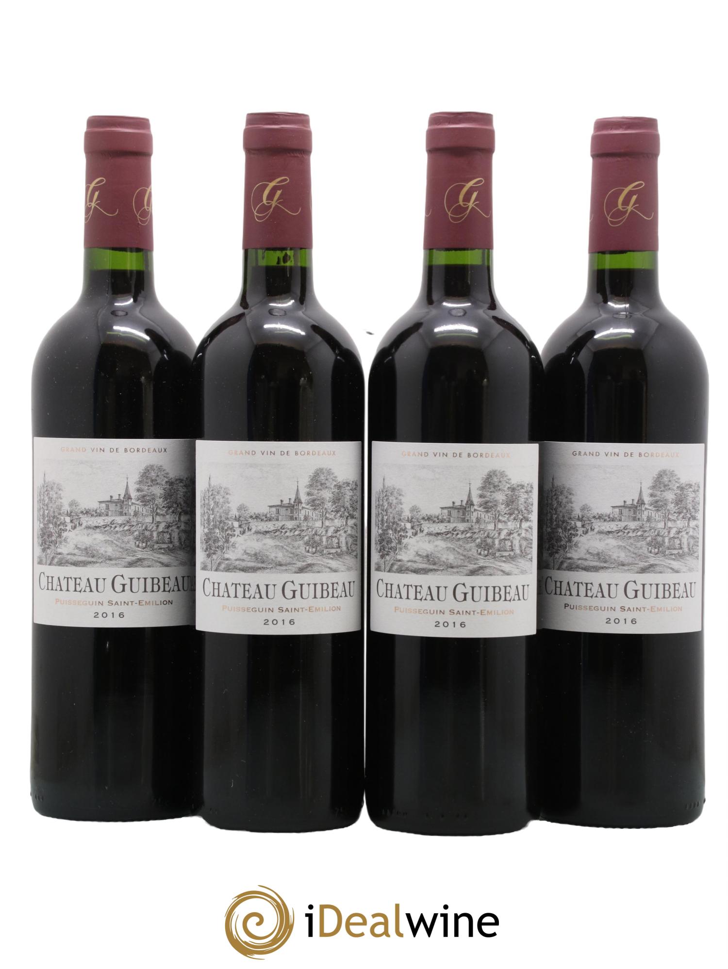 Puisseguin Saint-Émilion Chateau Guibeau 2016 - Lot de 4 bouteilles - 0