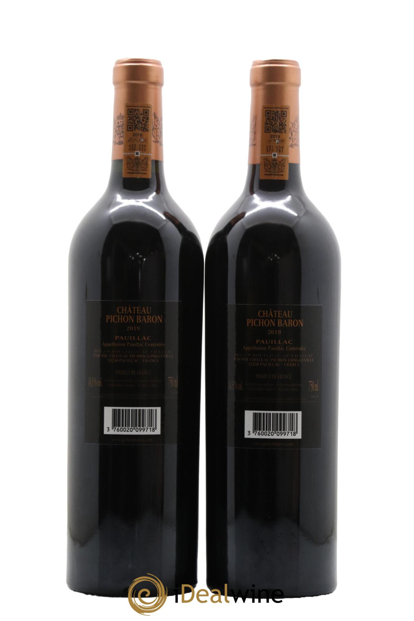 Pichon Longueville Baron 2ème Grand Cru Classé 2019 - Lot de 2 bouteilles - 1