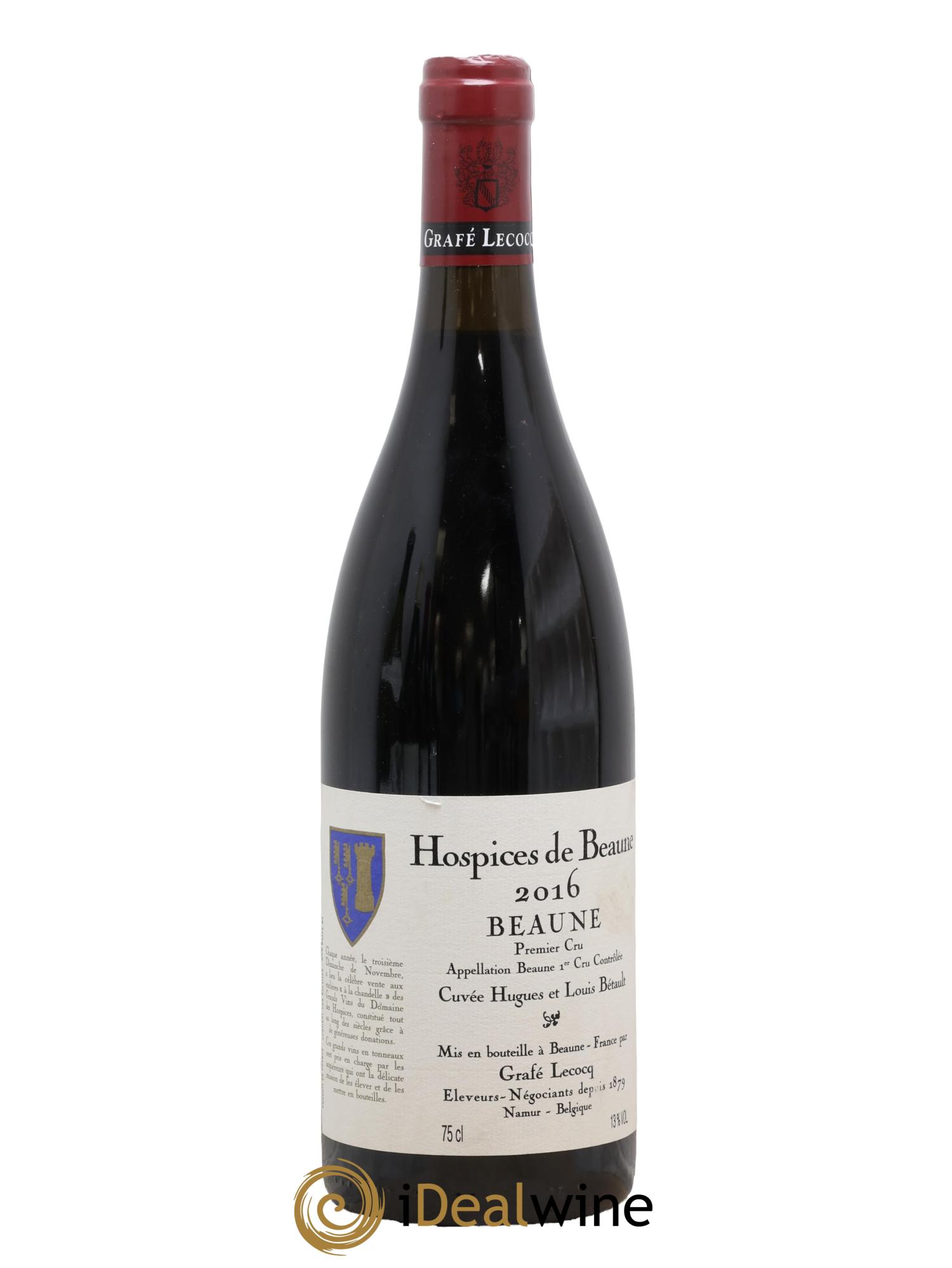Beaune 1er Cru Cuvée Hugues et Louis Bétauld Hospices de Beaune mis en bouteille par Grafé Lecocq 2016 - Posten von 1 Flasche - 0