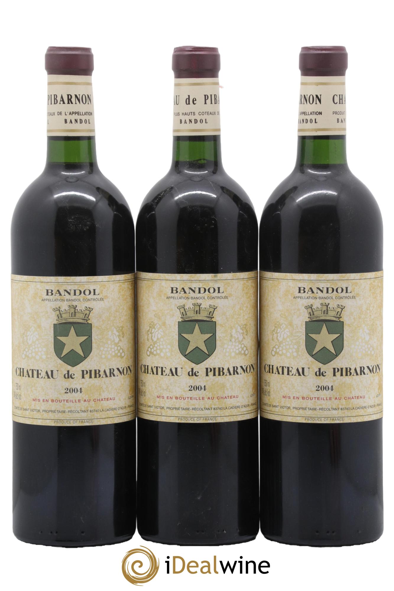 Bandol Château de Pibarnon Comte de Saint-Victor 2004 - Lot de 3 bouteilles - 0