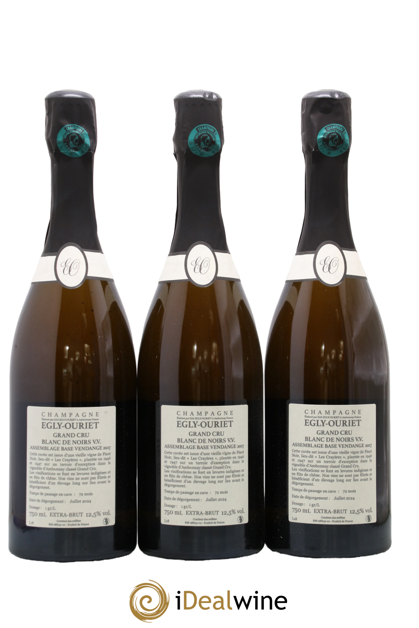 Blanc de Noirs Les Crayères Vieilles vignes Egly-Ouriet - Lot de 3 bouteilles - 1