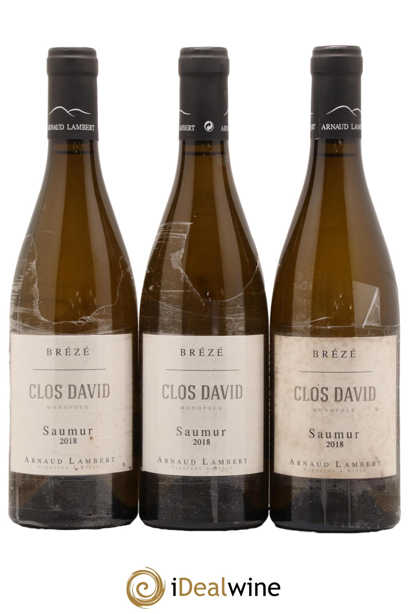 Saumur Brézé Clos David Arnaud Lambert 2018 - Lot de 3 bouteilles - 0