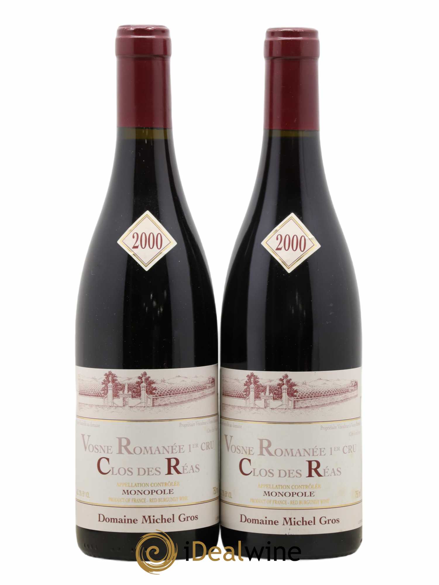 Vosne-Romanée 1er Cru Clos des Réas Michel Gros 2000 - Lot de 2 bouteilles - 0