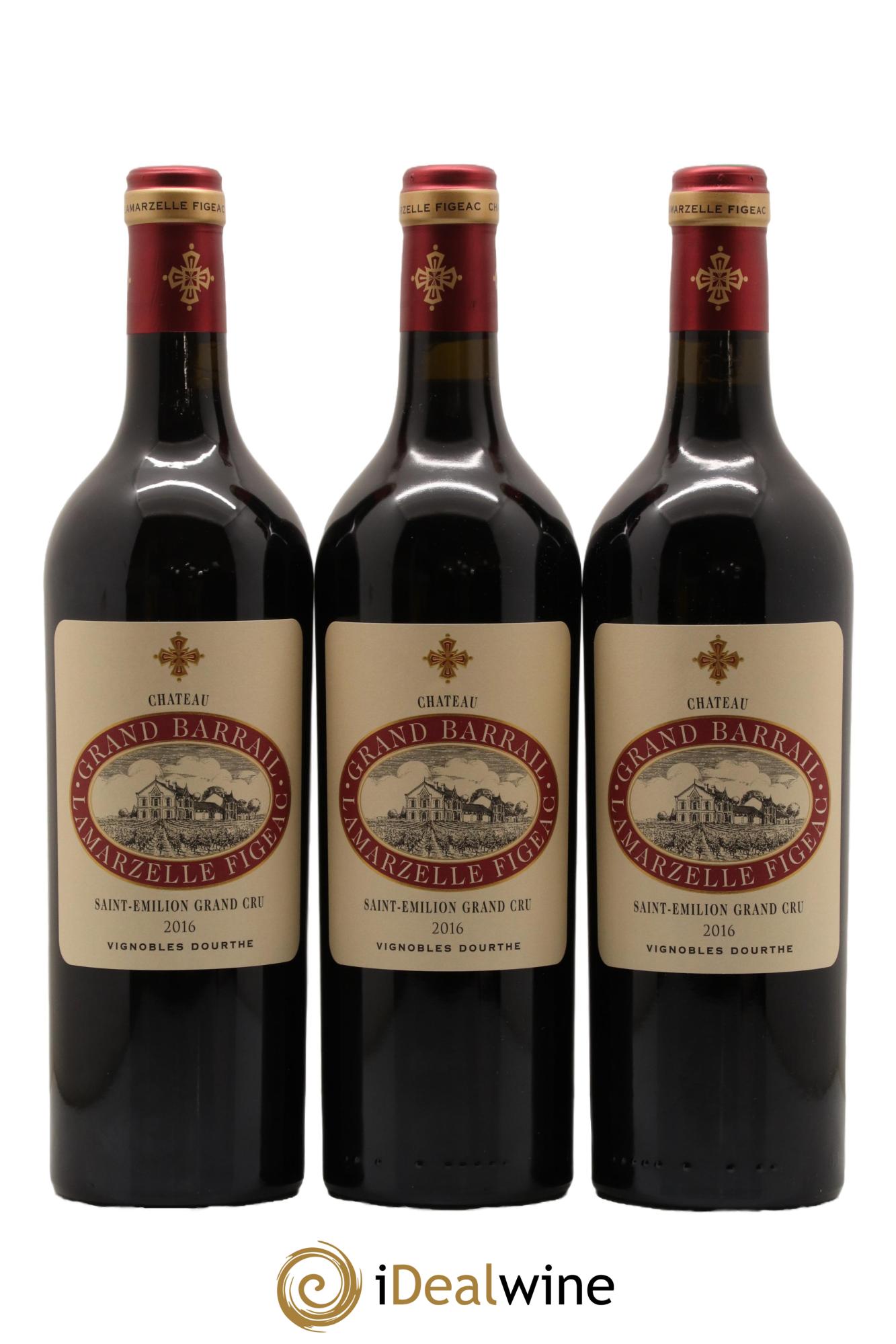 Château Grand Barrail Lamarzelle Figeac Grand Cru Classé 2016 - Lot de 3 bouteilles - 0