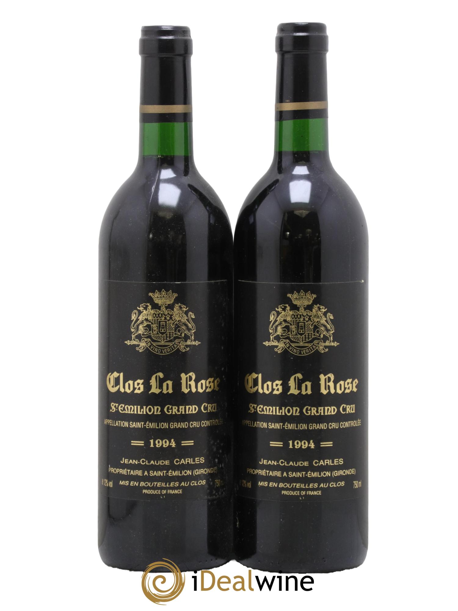 Saint-Émilion Grand Cru Clos De La Rose Maison Carles 1994 - Posten von 2 Flaschen - 0