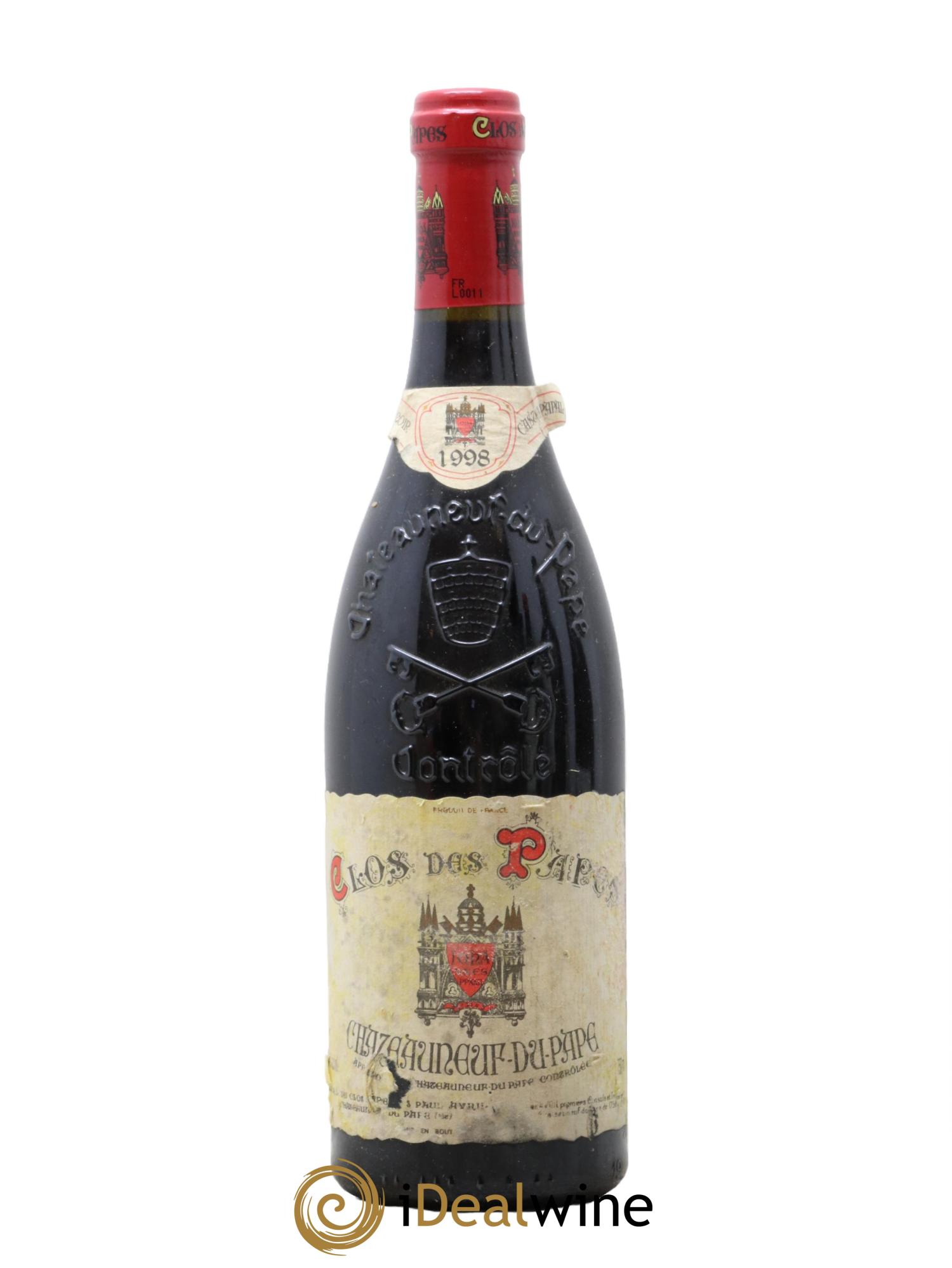 Châteauneuf-du-Pape Clos des Papes - Paul Avril 1998 - Lot de 1 bouteille - 0