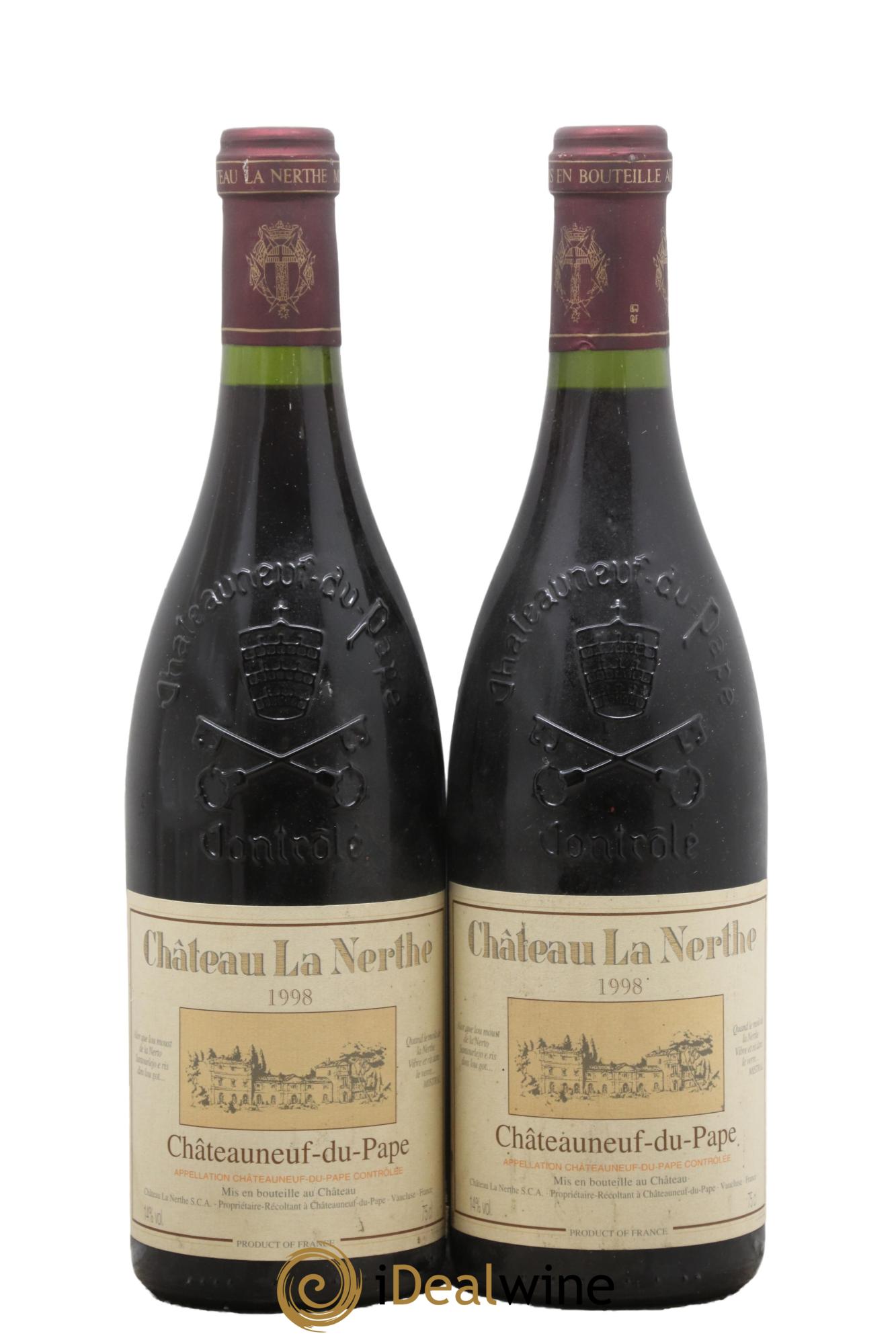 Châteauneuf-du-Pape Château la Nerthe Famille Richard 1998 - Lotto di 2 bottiglie - 0