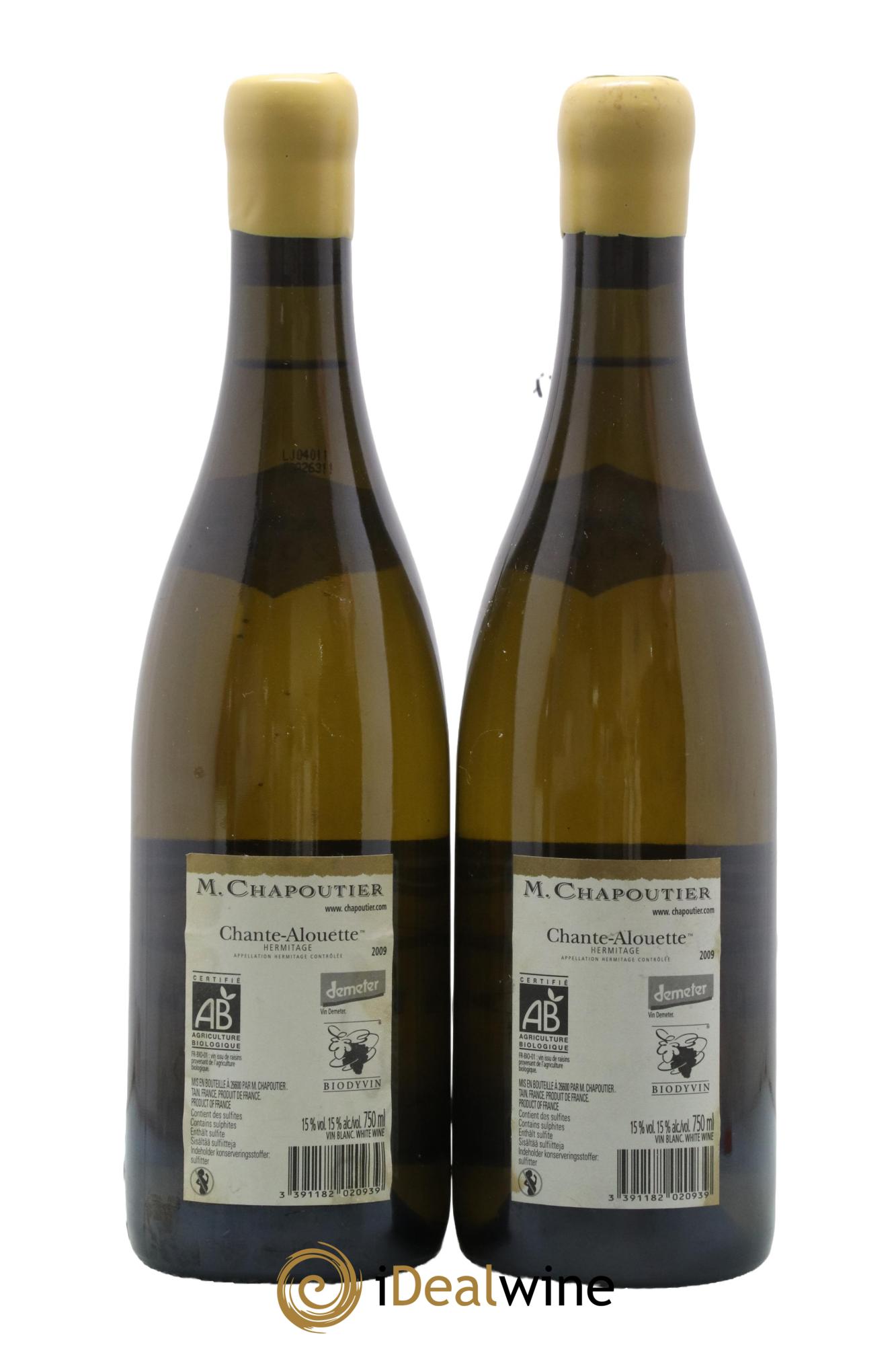 Hermitage Chante Alouette Chapoutier 2009 - Posten von 2 Flaschen - 1