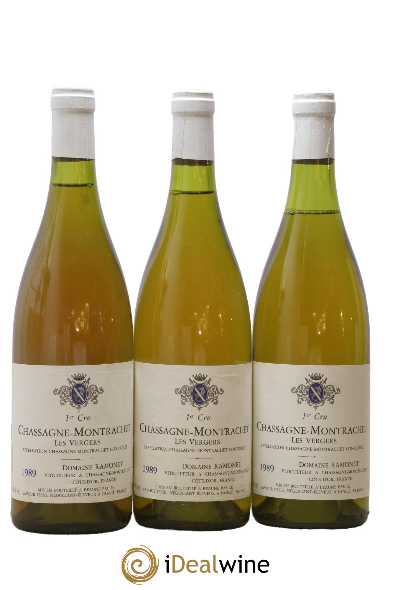 Chassagne-Montrachet 1er Cru Les Vergers Ramonet (Domaine) 1989 - Lotto di 3 bottiglie - 0